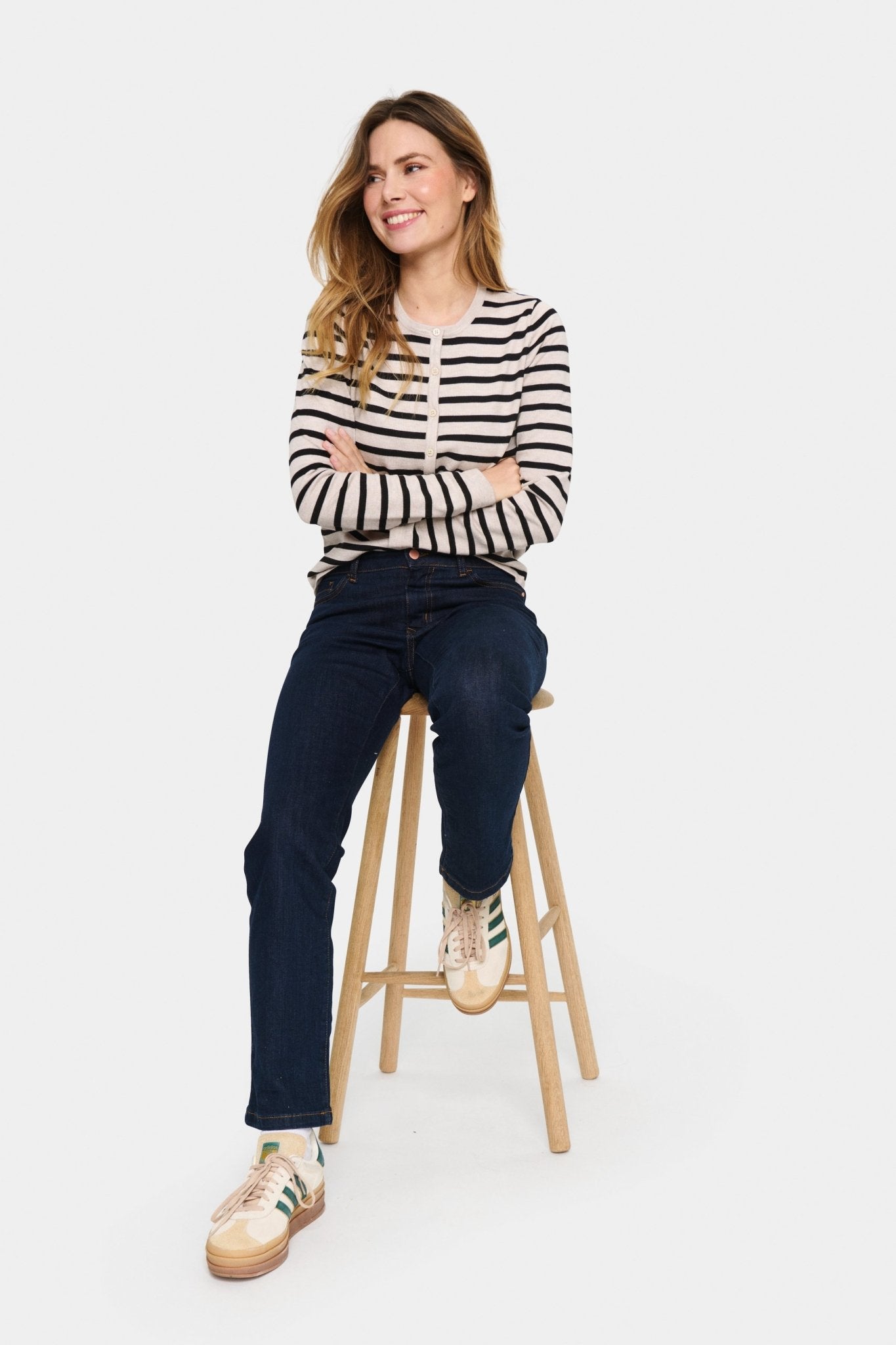 picture of Saint Tropez Mila cardigan Gray Morning Stripe - Number Two - womens - fashion - clothing - Saint Tropez 3