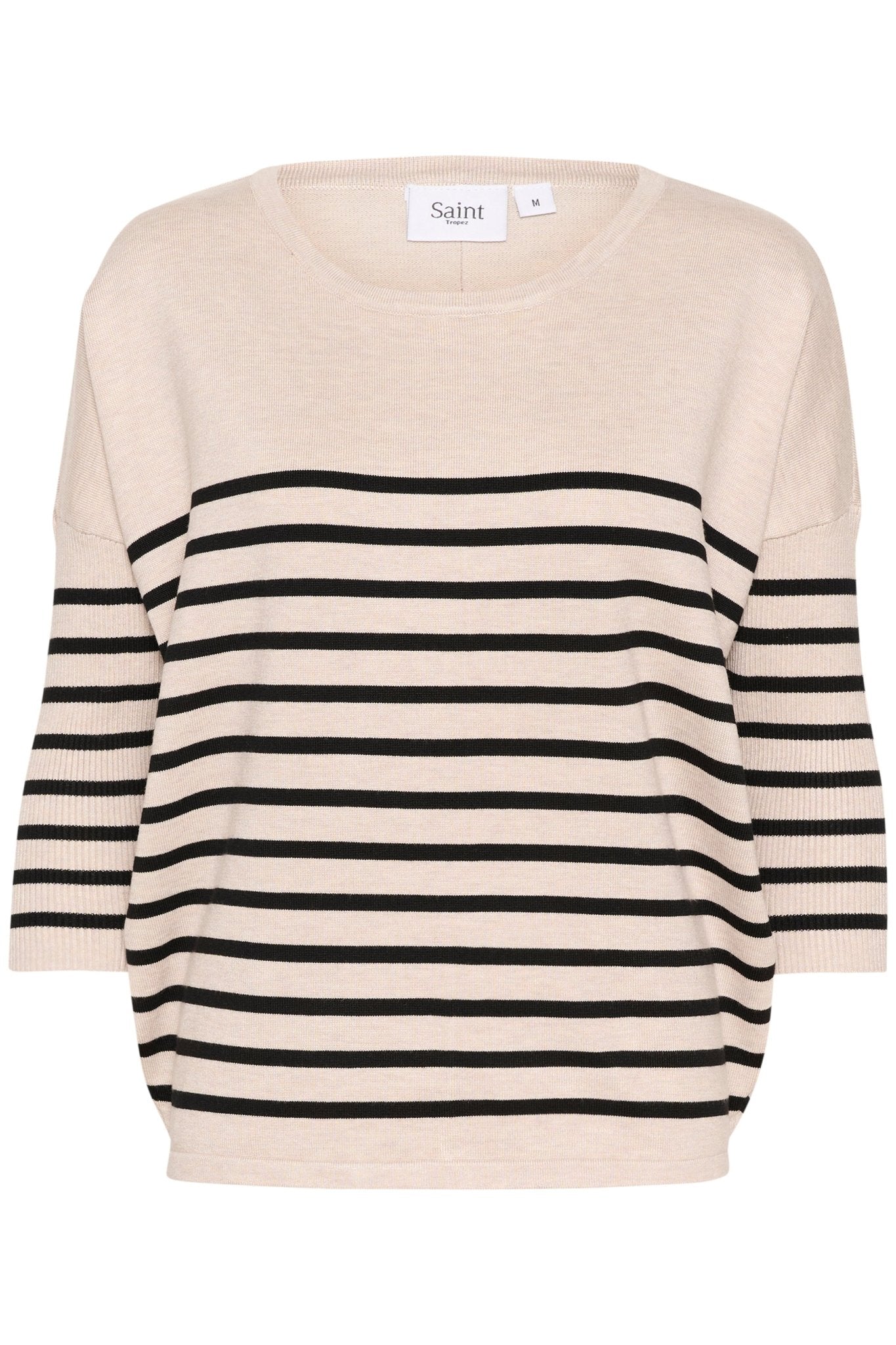 picture of Saint Tropez Mila R - Neck Pullover Gray Morning Stripe - Number Two - womens - fashion - ethical - clothing -
