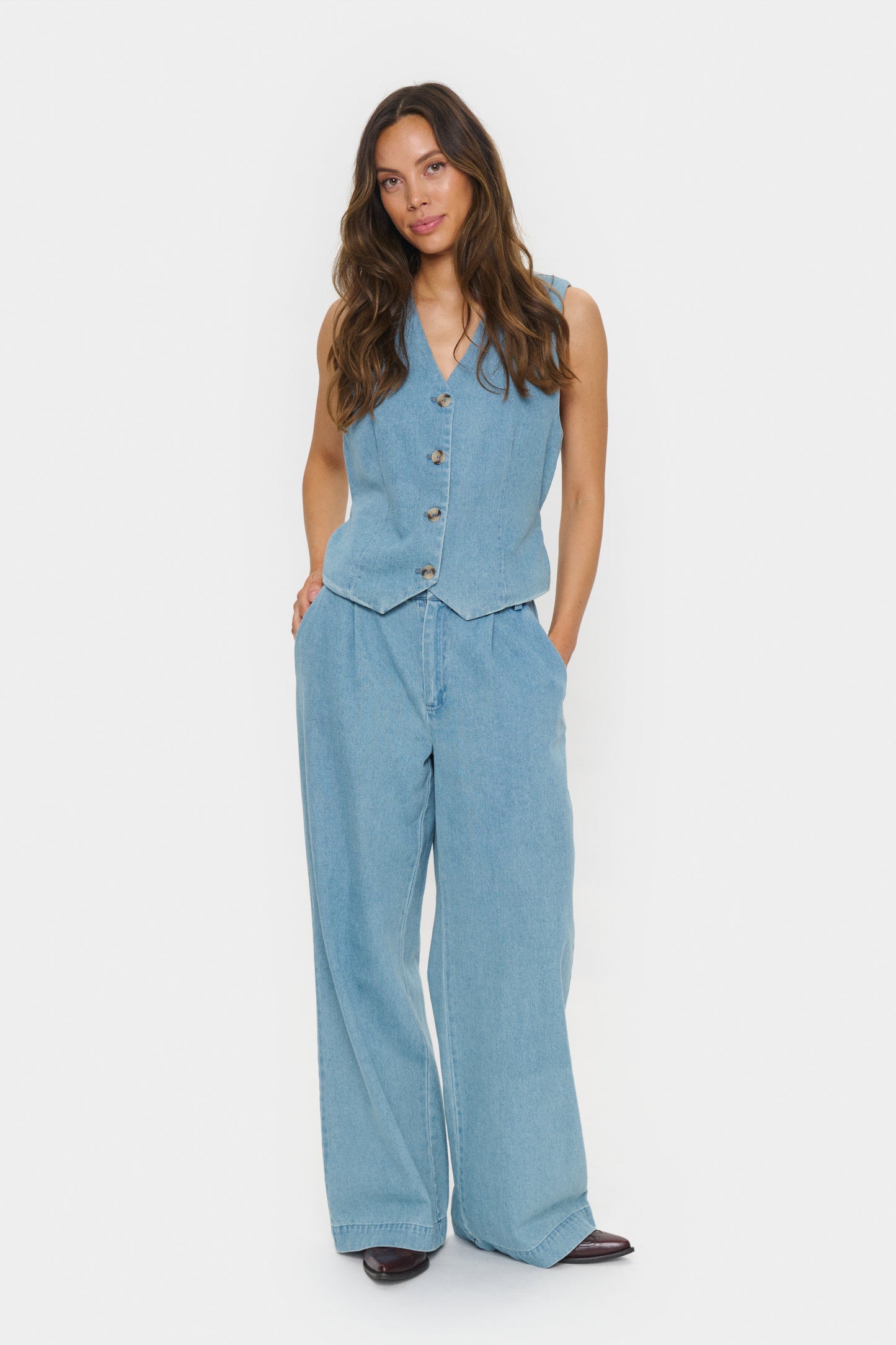 Saint Tropez JaclynSZ Trousers Smoke Blue