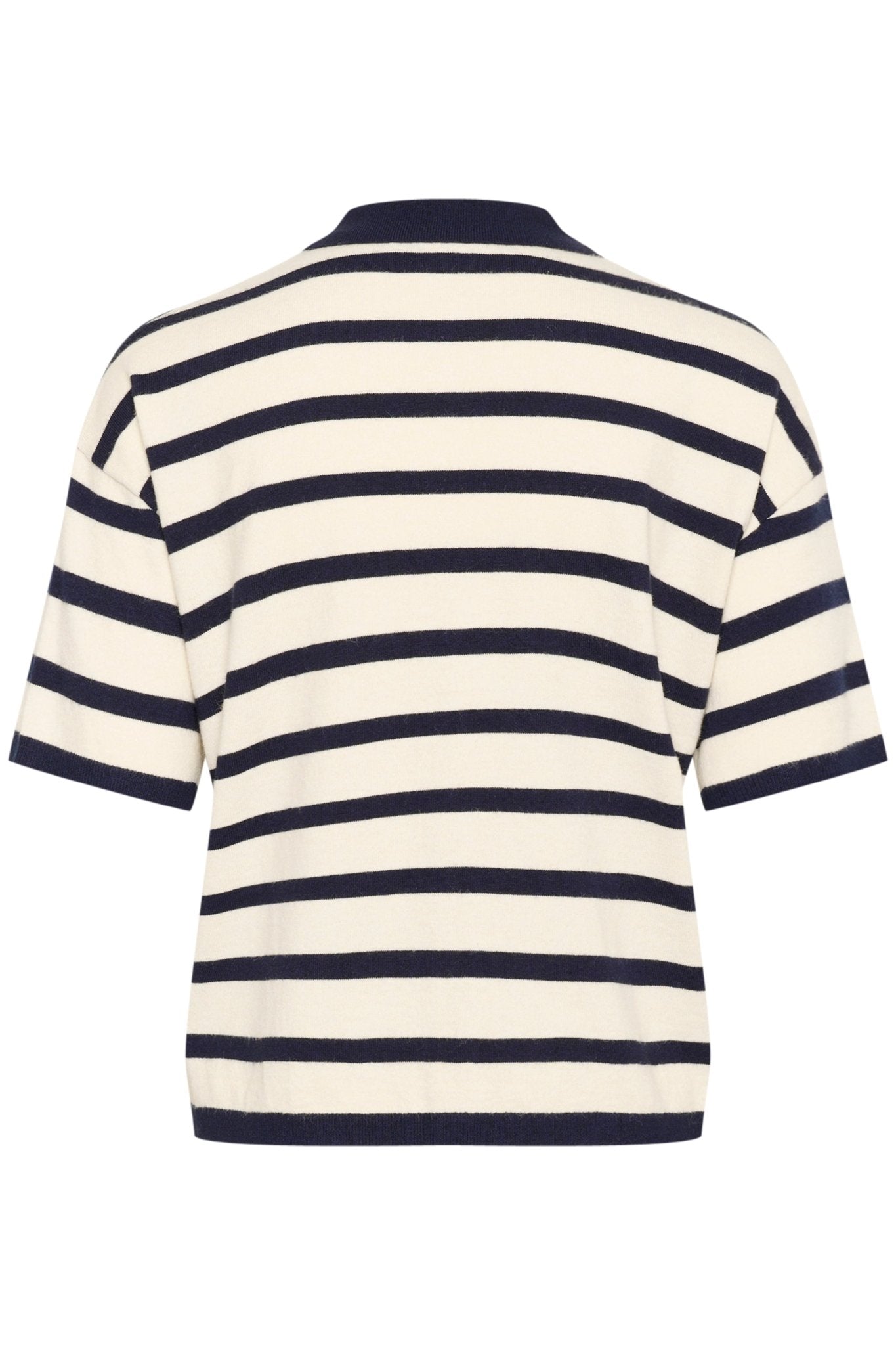 picture of Saint Tropez Likam Polo Cardigan - Winter White/Night Sky - Number Two - womens - fashion - ethical - clothing -