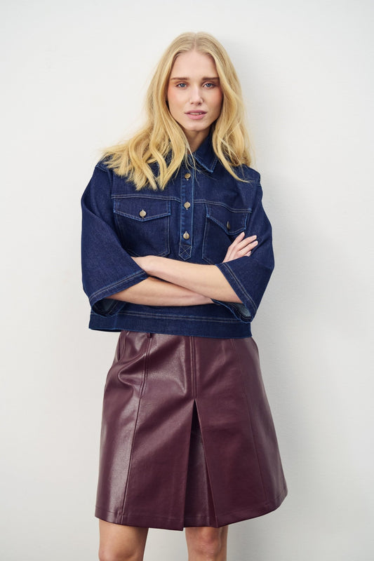 picture of Saint Tropez Loesa Denim Shirt - Dark Blue Denim - Number Two - womens - fashion - ethical - clothing - Saint