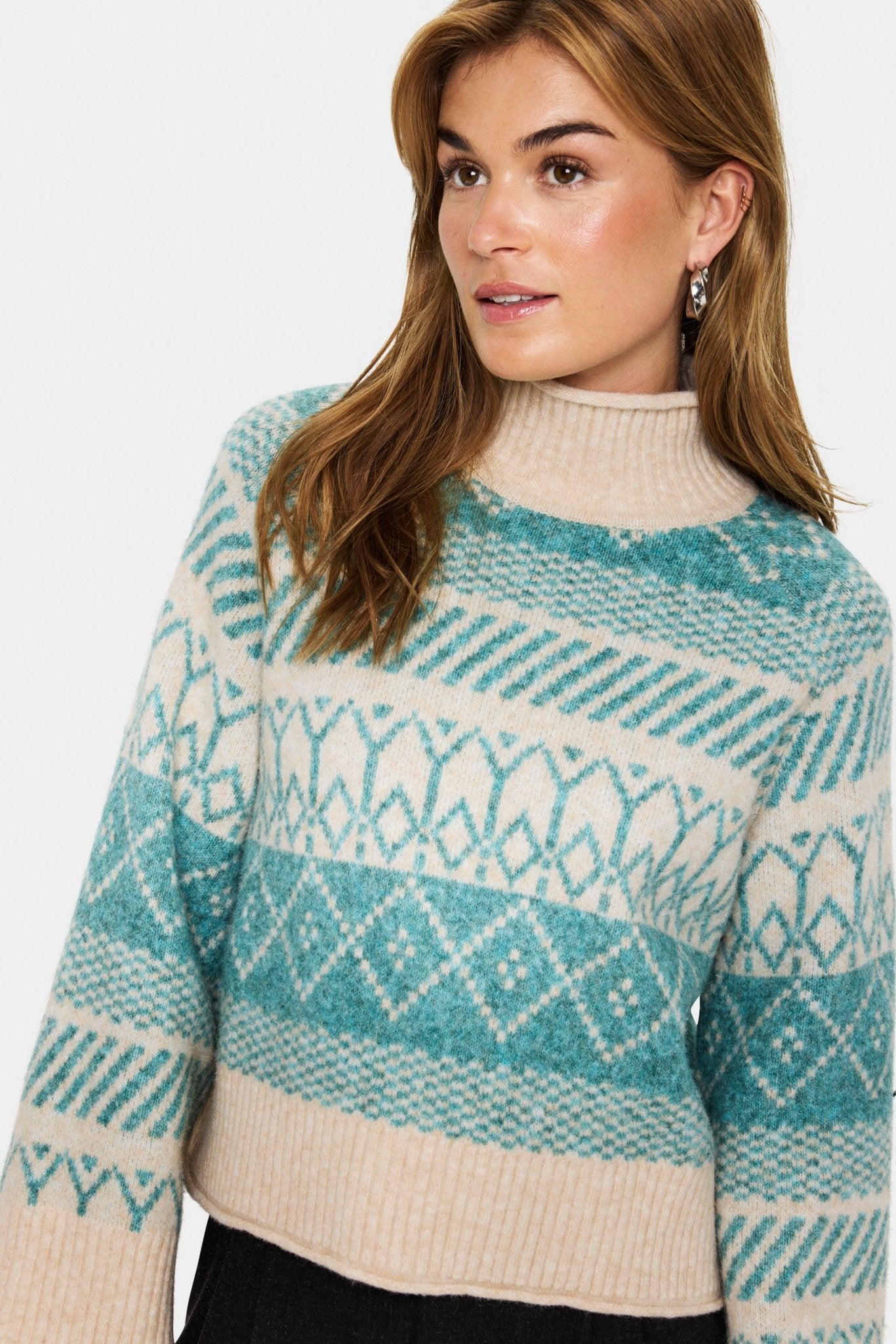 picture of Saint Tropez Micha Rollneck Pullover - Aqua Haze Melange - Number Two - womens - fashion - clothing - Saint Tropez 2