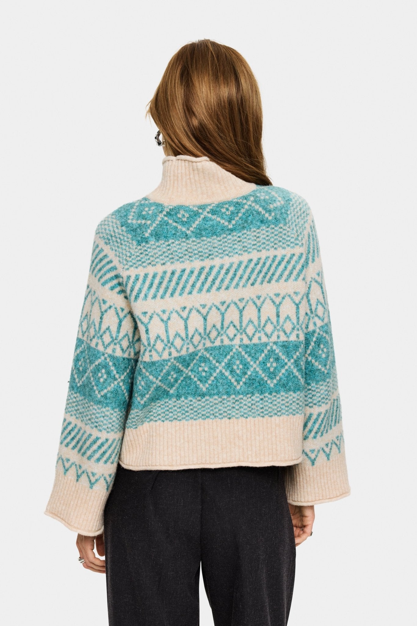 picture of Saint Tropez Micha Rollneck Pullover - Aqua Haze Melange - Number Two - womens - fashion - clothing - Saint Tropez 3