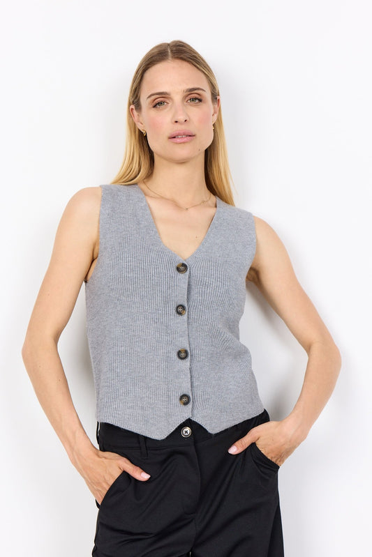 picture of SoyaConcept KANITA 27 Waistcoat Knit - Grey Melange - Number Two - womens - fashion - clothing - SoyaConcept 1