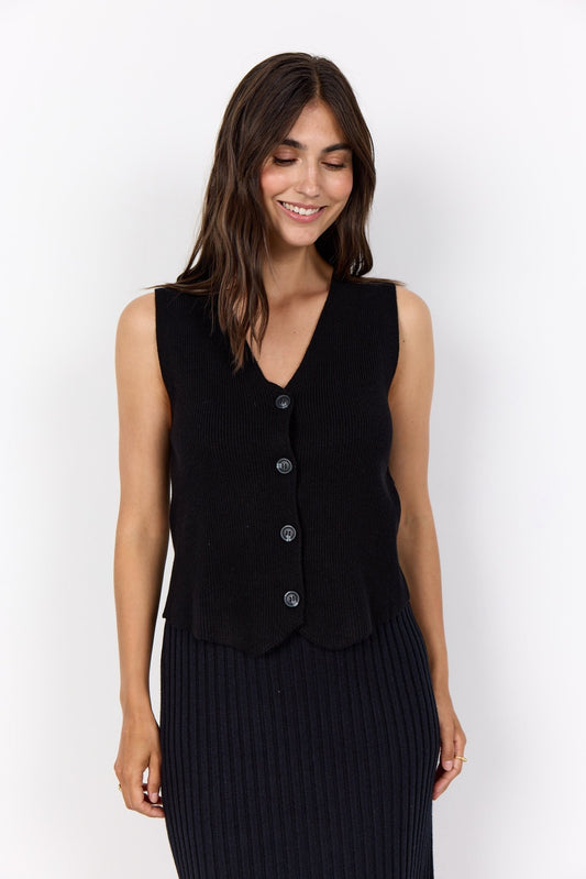 picture of SoyaConcept KANITA 27 Waistcoat Knit - Black - Number Two - womens - fashion - clothing - SoyaConcept 1