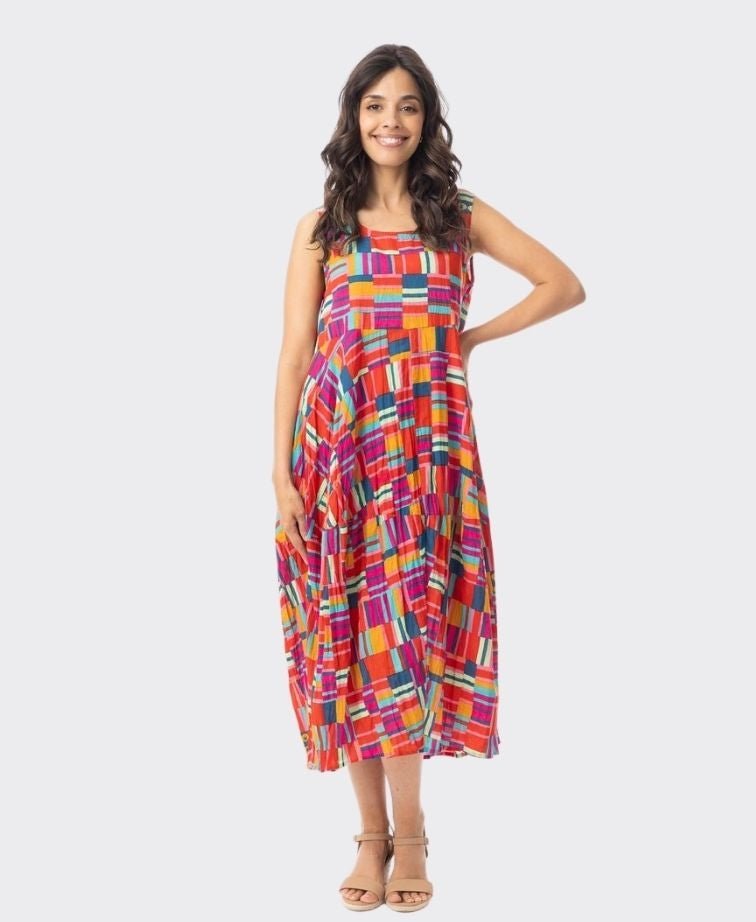 picture of Orientique Peru Sleeveless Bubble Dress - Multi Print - Number Two - womens - fashion - clothing - Orientique 1