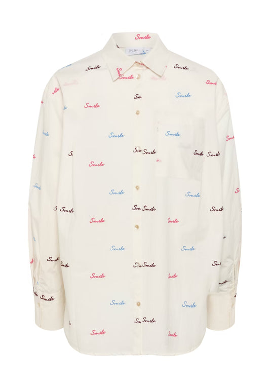 picture of Saint Tropez Lien Shirt Ice White - Number Two - womens - fashion - ethical - sustainable - clothing - Saint Trope