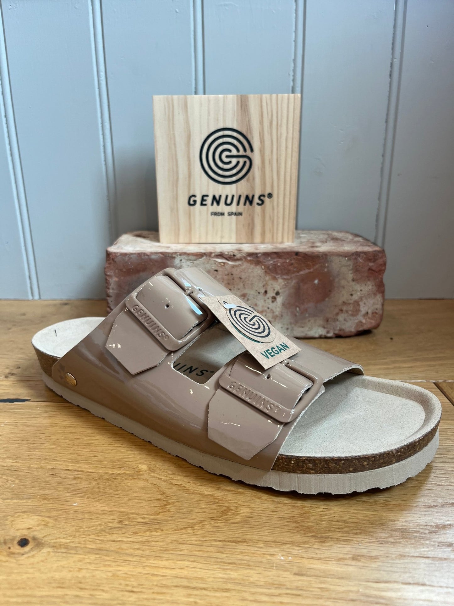 picture of Genuins Honolulu Sandal Stucco Patent (Vegan) - Number Two - womens - fashion - Footwear - Genuins 2