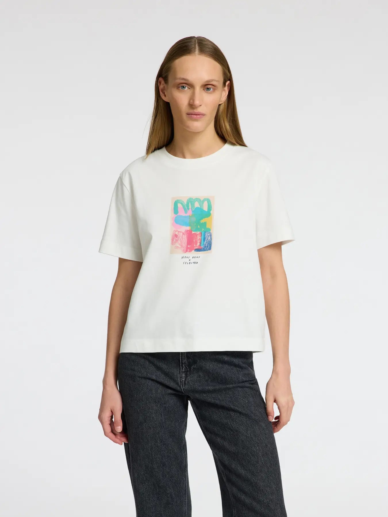 Selected Femme Essential SS Boxy Tee Bright Print