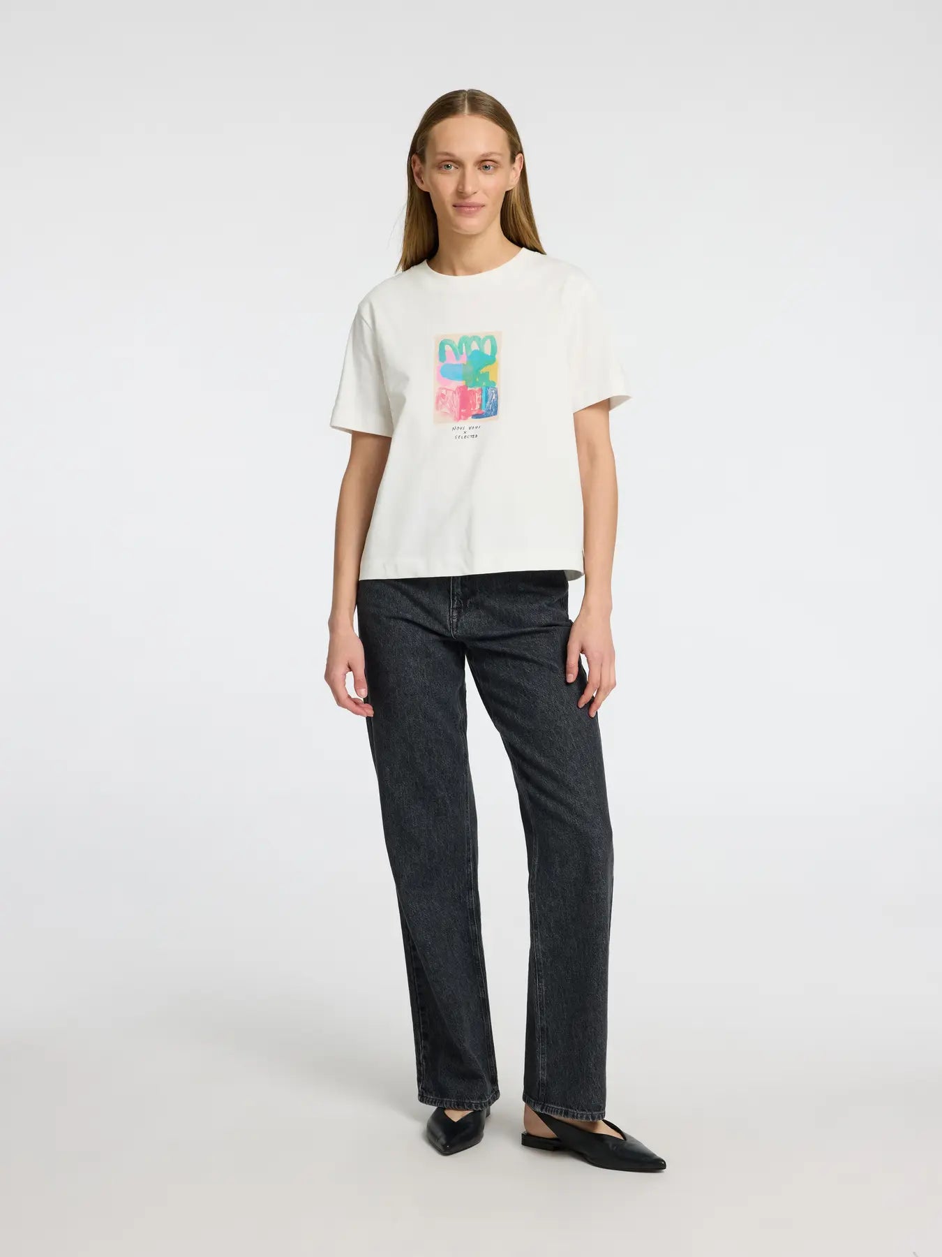 Selected Femme Essential SS Boxy Tee Bright Print