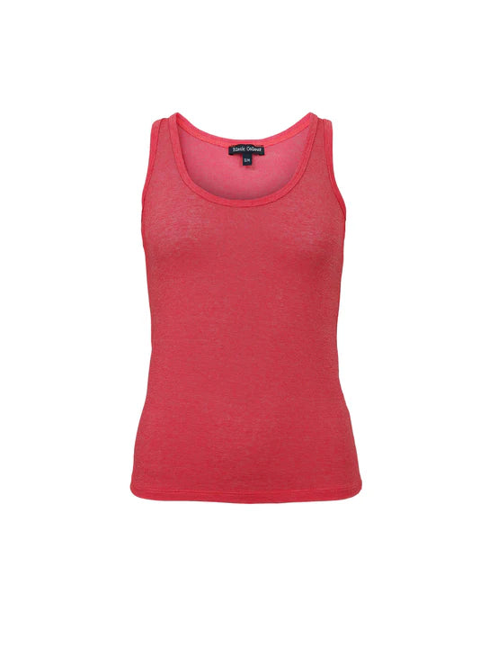 Black Colour FAYE Lurex Vest Top-Scarlett