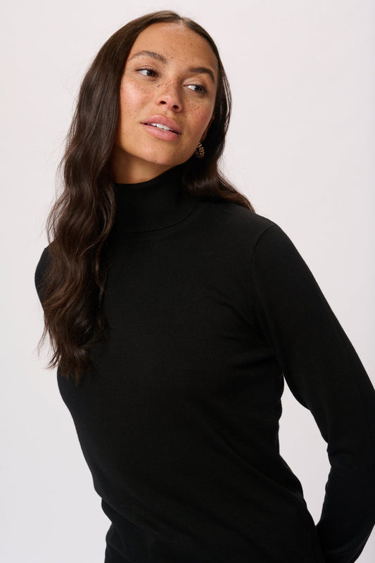 picture of Kaffe Astrid Roll Neck Pullover - Black - Number Two - womens - fashion - clothing - Kaffe 1