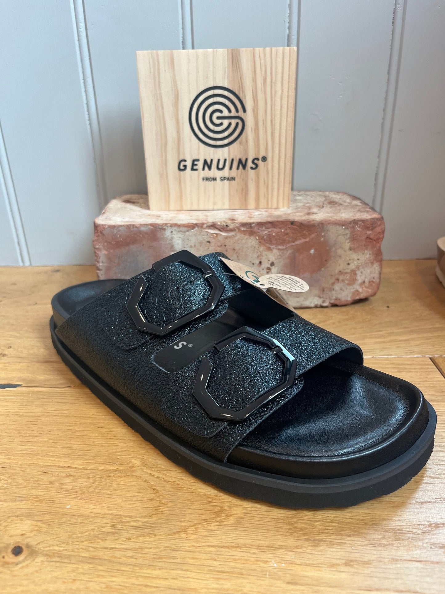 picture of Genuins Galia Sandal Black Shimmer (Vegan) - Number Two - womens - fashion - Footwear - Genuins 2