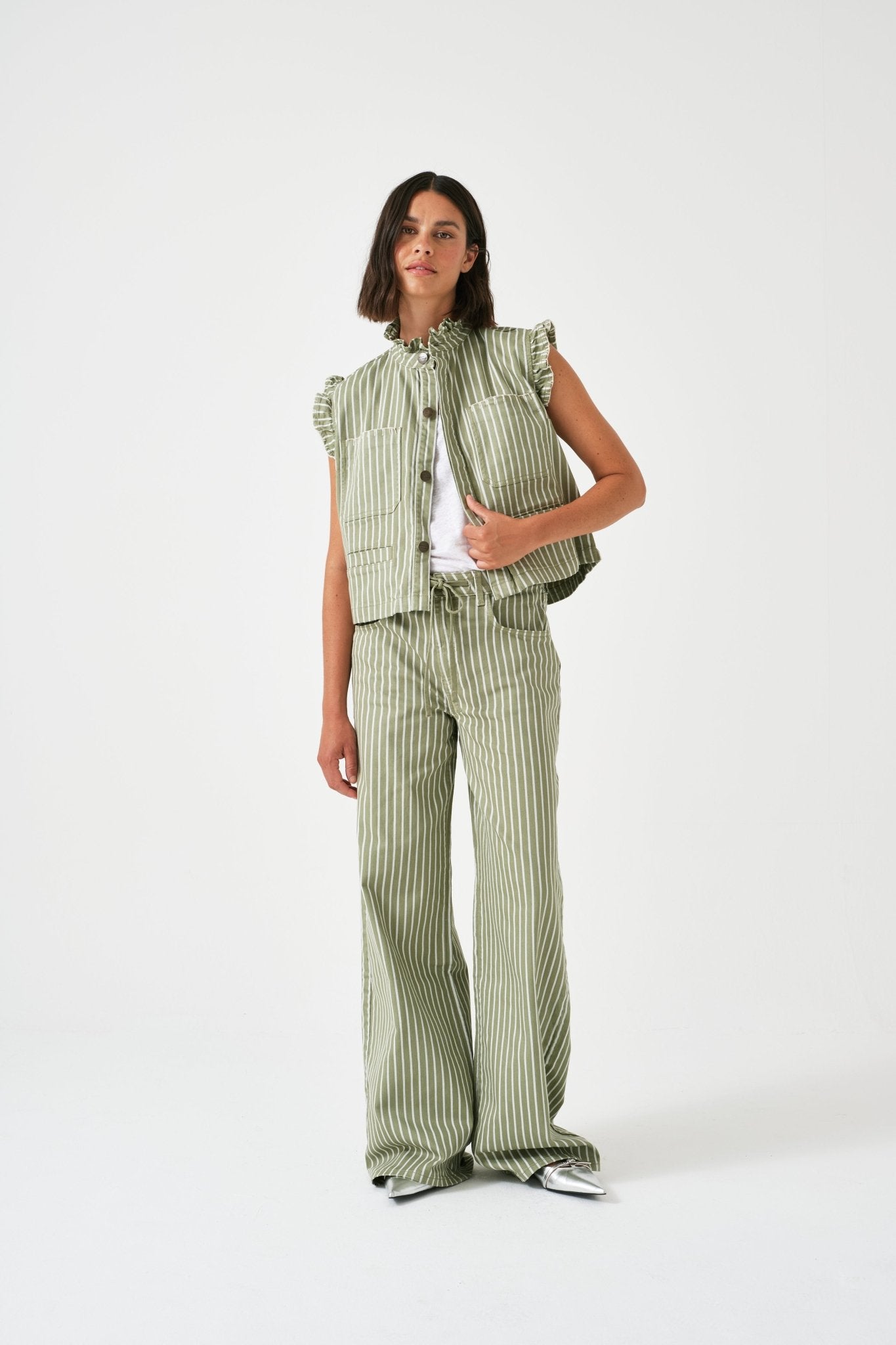 picture of Seventy + Mochi Blake Jean Vintage Moss Wide Stripe - Number Two - womens - fashion - clothing - Seventy + Mochi 6