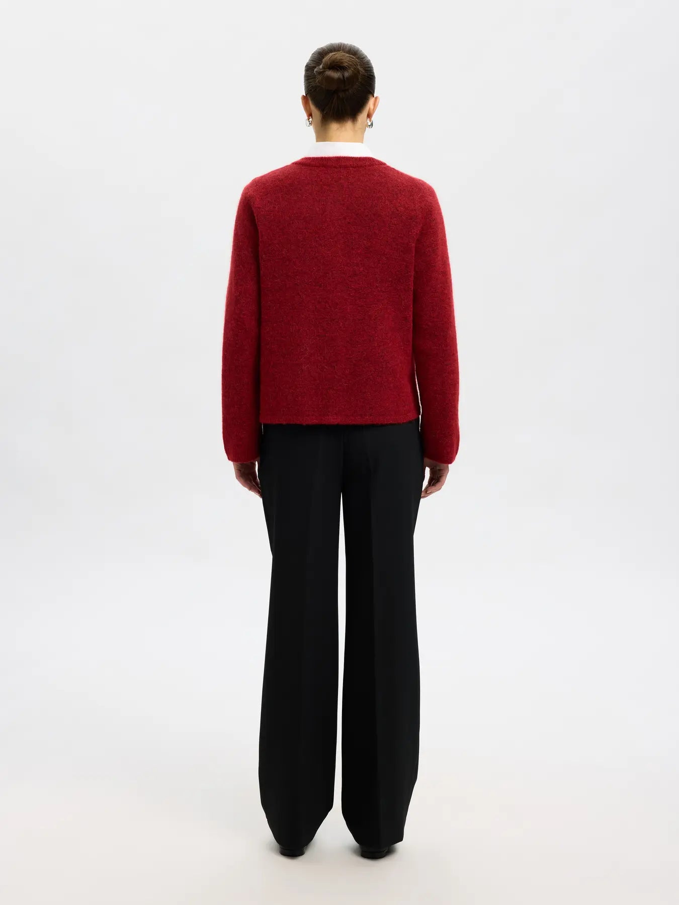 picture of Selected Femme Lulu Long Sleeved Wool Blend Cardigan - Equestrian Red Melange - Number Two - womens - fashion - clothing - Selected Femme 4