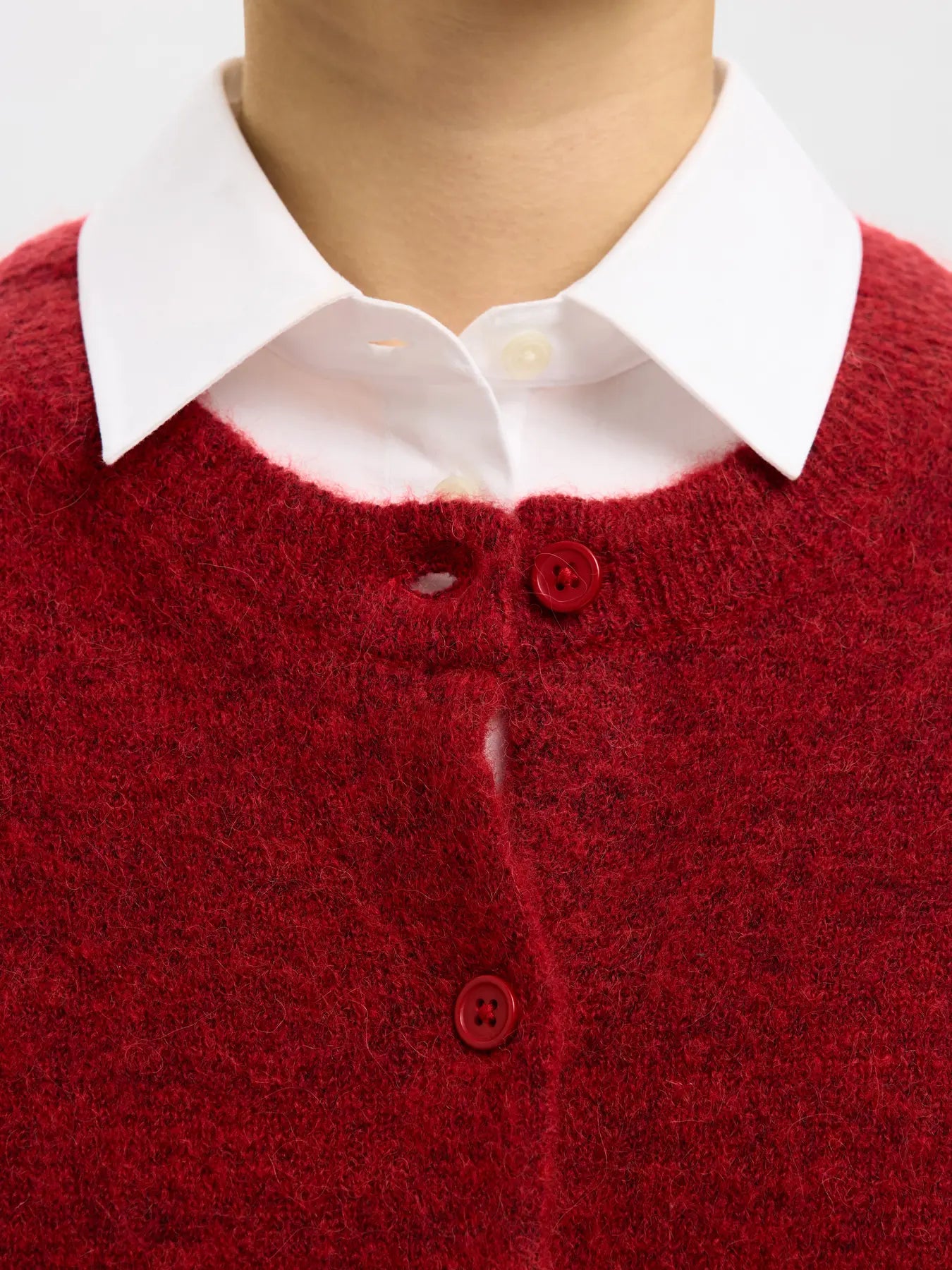 picture of Selected Femme Lulu Long Sleeved Wool Blend Cardigan - Equestrian Red Melange - Number Two - womens - fashion - clothing - Selected Femme 2