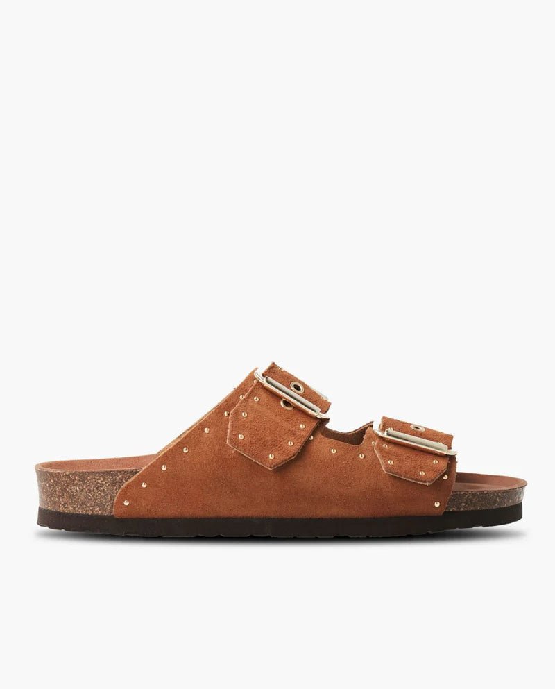 picture of Genuins Honolulu Sandal Tan Suede Studs - Number Two - womens - fashion - Footwear - Genuins 5