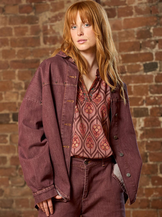 picture of Black Colour LUNA Blouse - Powder Tulip - Number Two - womens - fashion - clothing - Black Colour 1