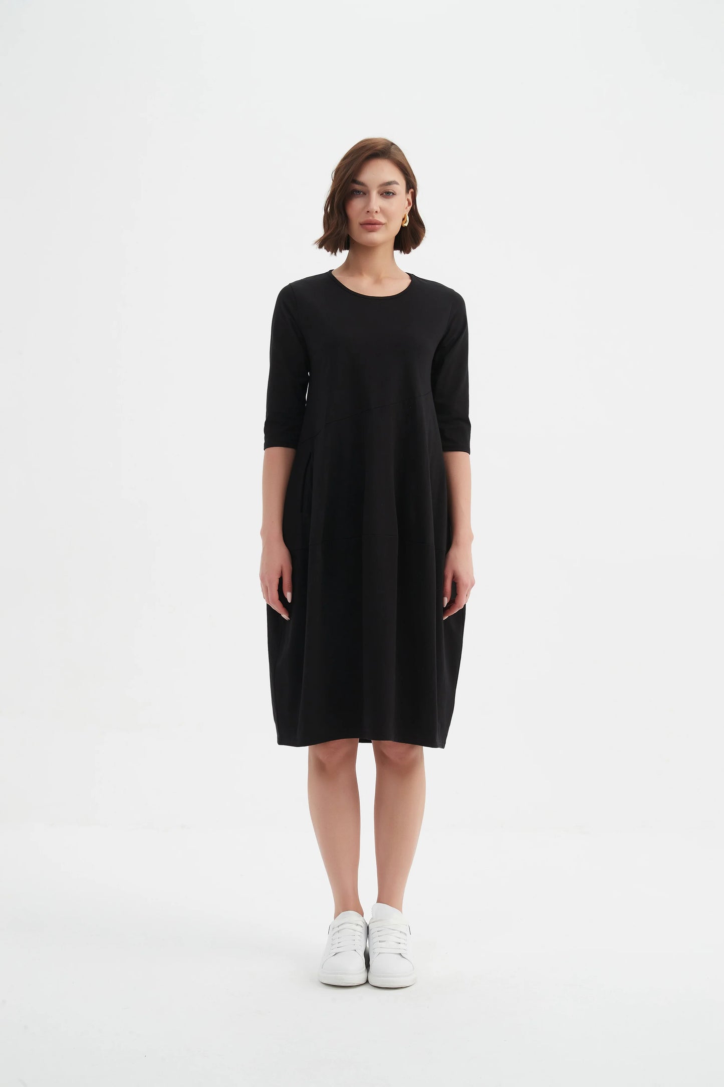 picture of Tirelli Diagonal Seam Winter Dress - Black - Number Two - womens - fashion - clothing - Tirelli 4