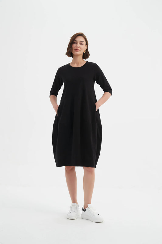 picture of Tirelli Diagonal Seam Winter Dress - Black - Number Two - womens - fashion - clothing - Tirelli 1