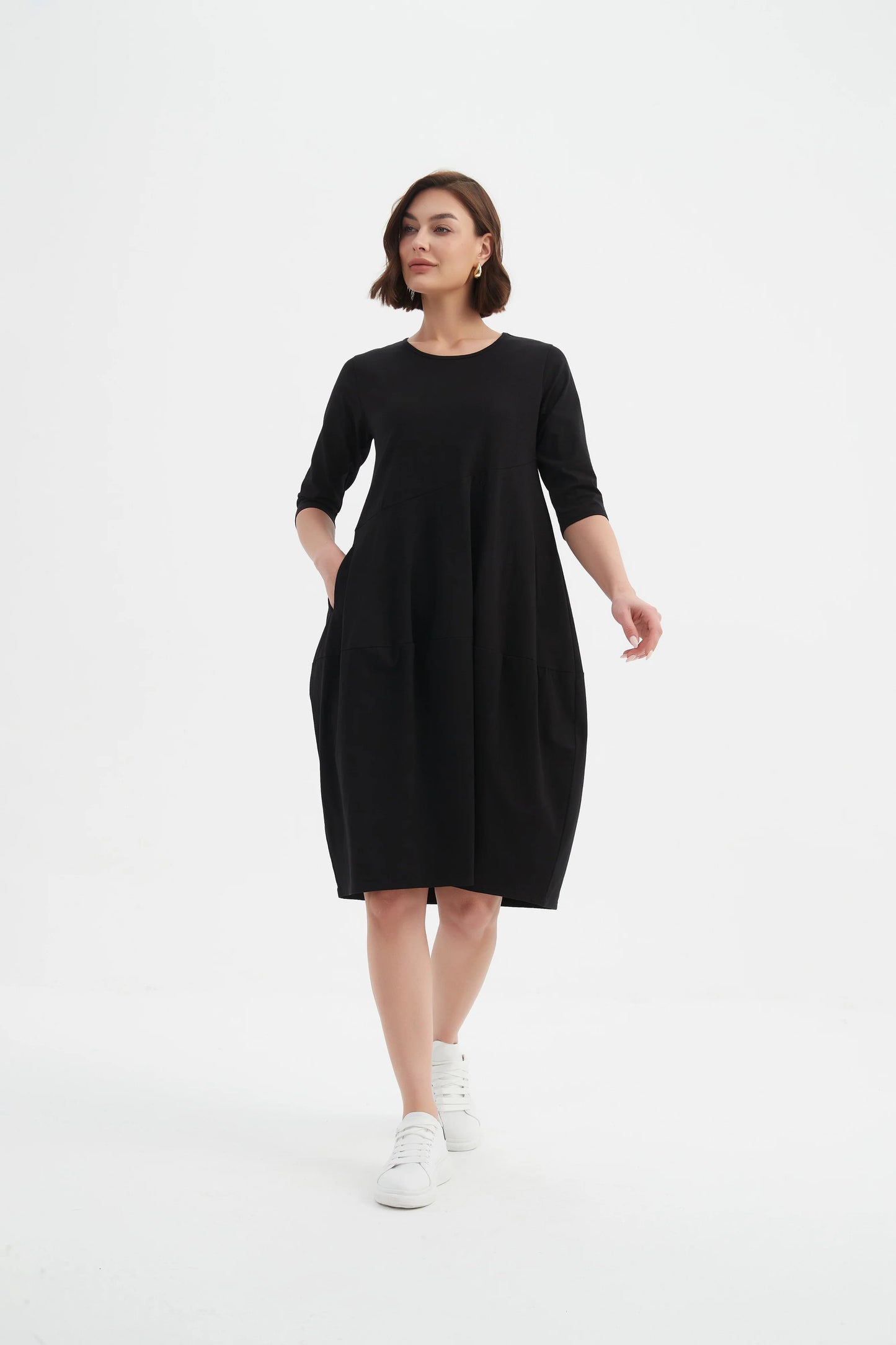 picture of Tirelli Diagonal Seam Winter Dress - Black - Number Two - womens - fashion - clothing - Tirelli 2