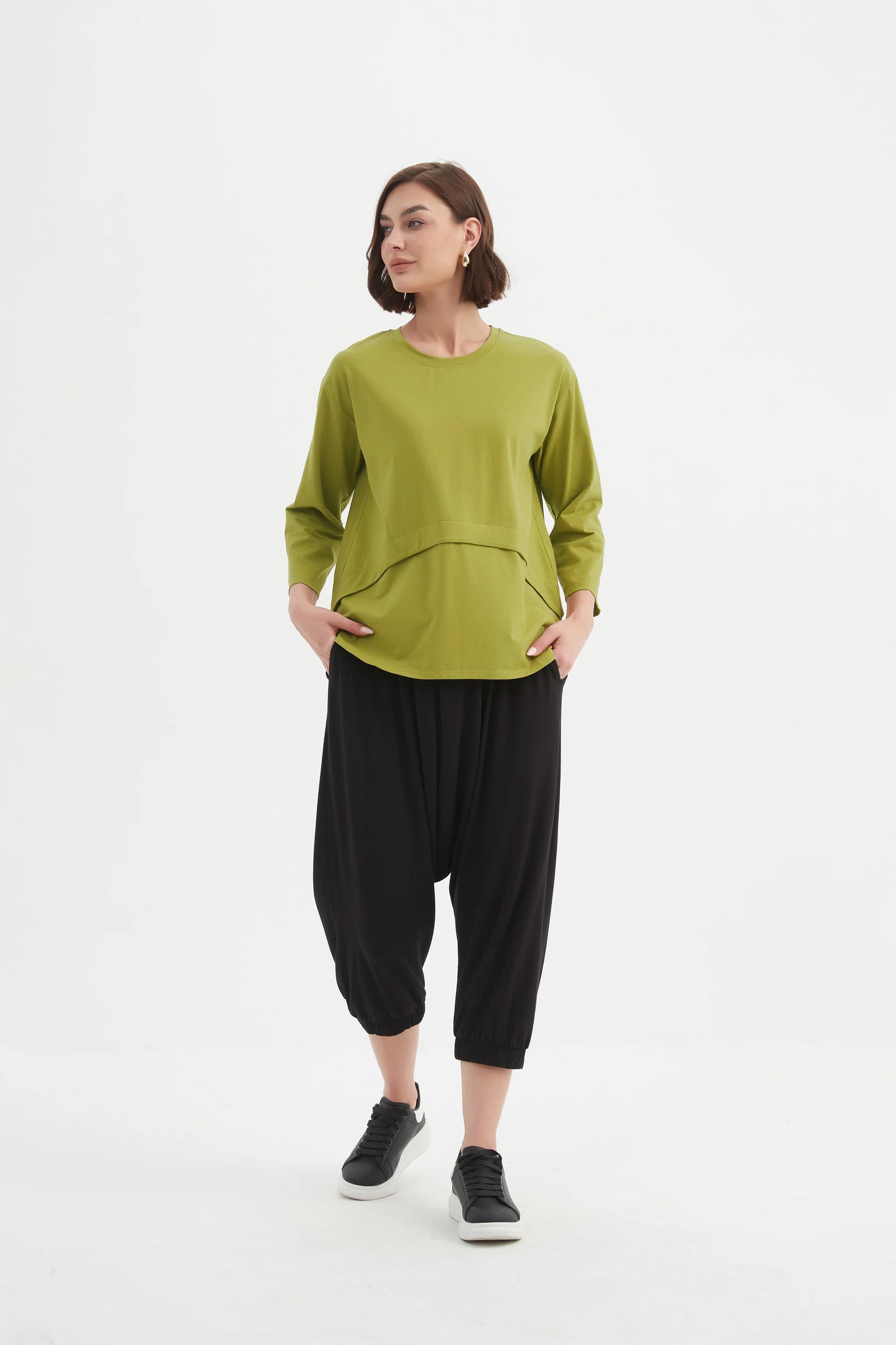 picture of Tirelli Curved Seam Top - Chartreuse - Number Two - womens - fashion - clothing - Tirelli 4