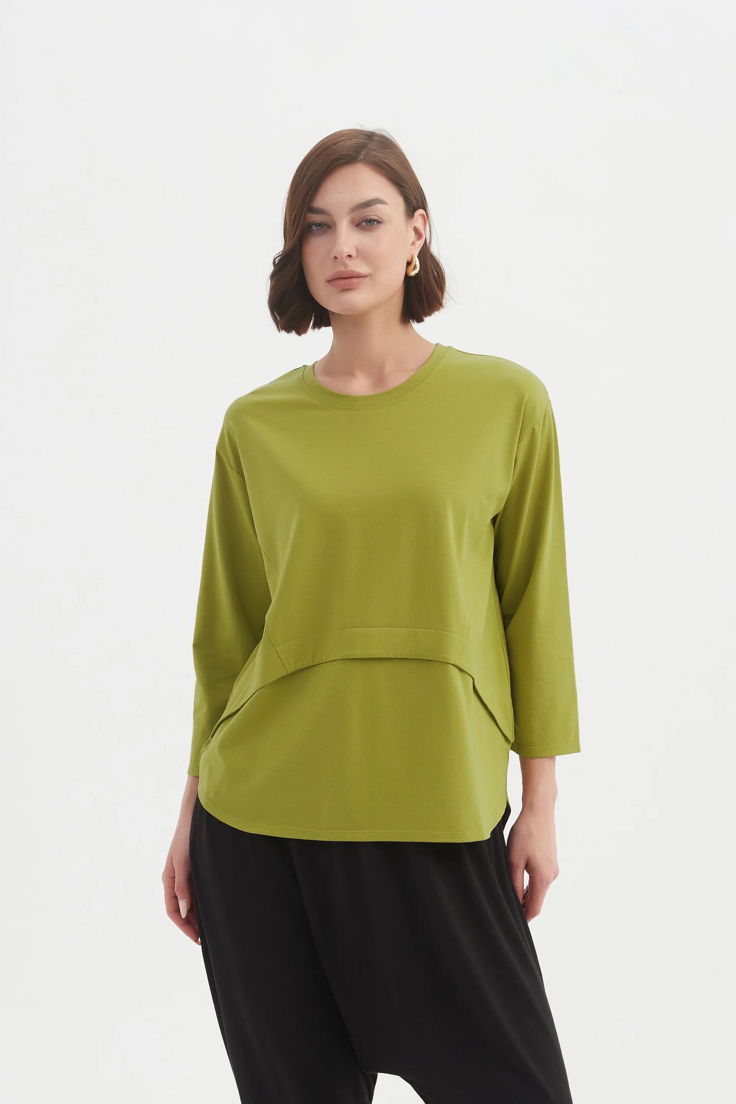 picture of Tirelli Curved Seam Top - Chartreuse - Number Two - womens - fashion - clothing - Tirelli 2