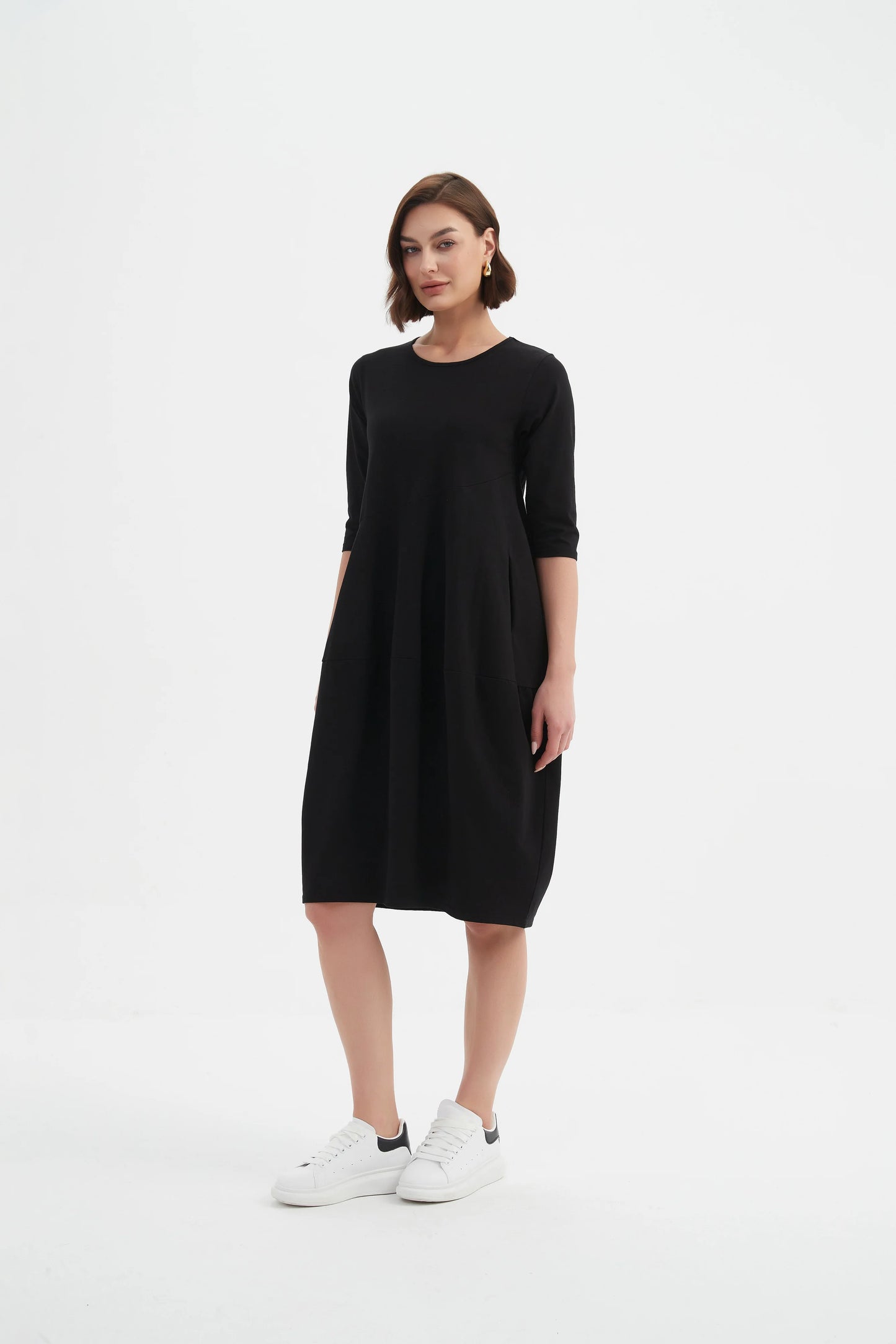 picture of Tirelli Diagonal Seam Winter Dress - Black - Number Two - womens - fashion - clothing - Tirelli 3