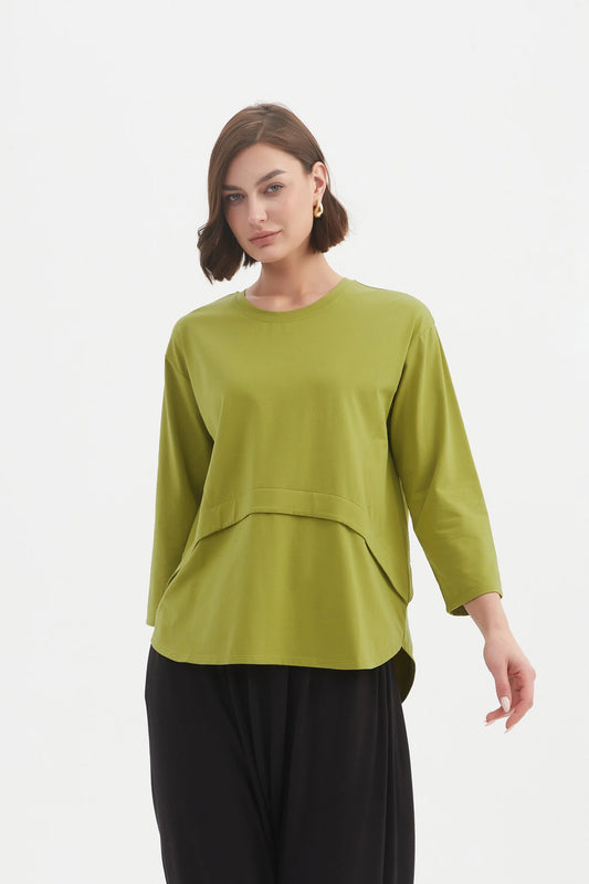 picture of Tirelli Curved Seam Top - Chartreuse - Number Two - womens - fashion - clothing - Tirelli 1