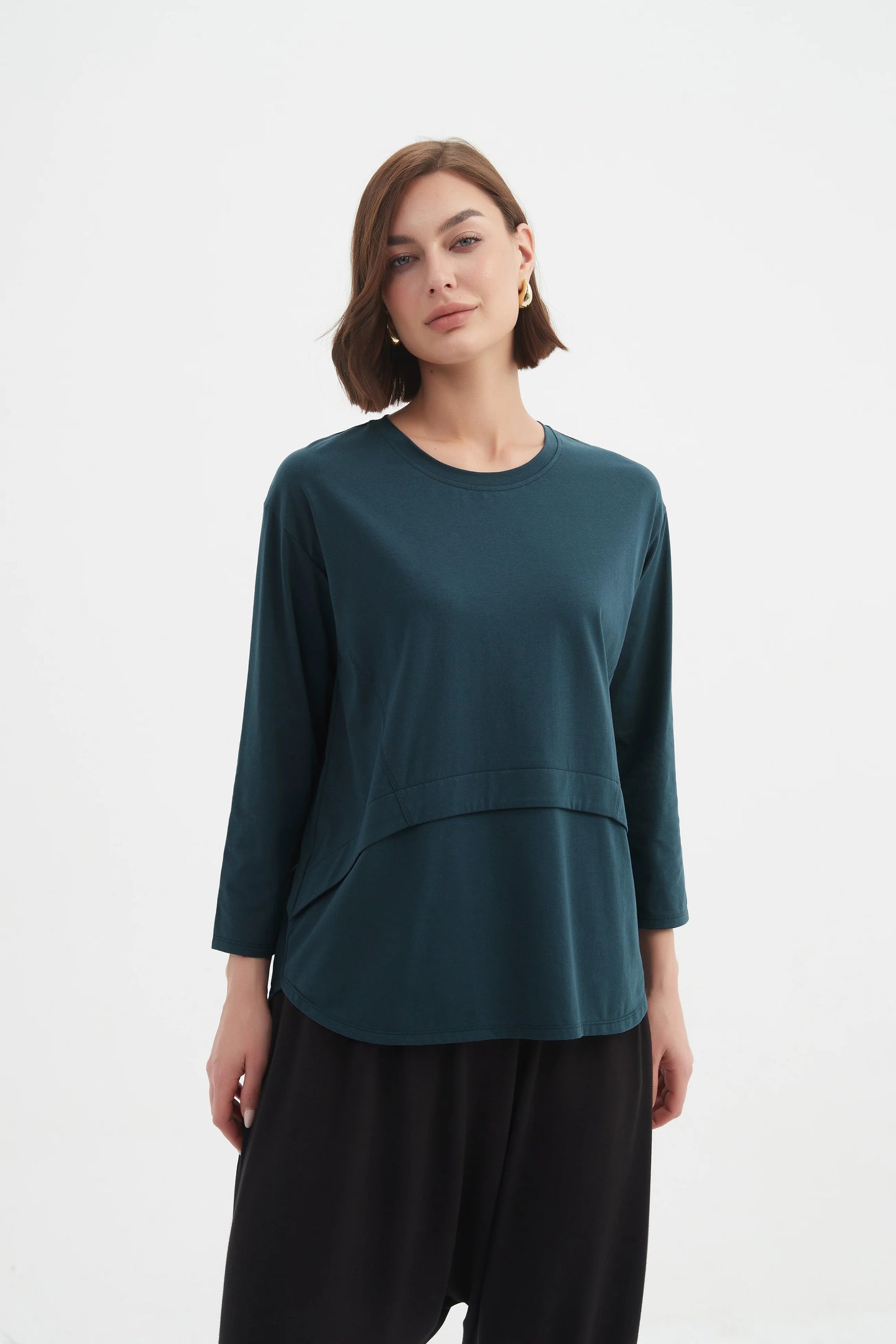 picture of Tirelli Curved Seam Top - Deep Ocean - Number Two - womens - fashion - clothing - Tirelli 2