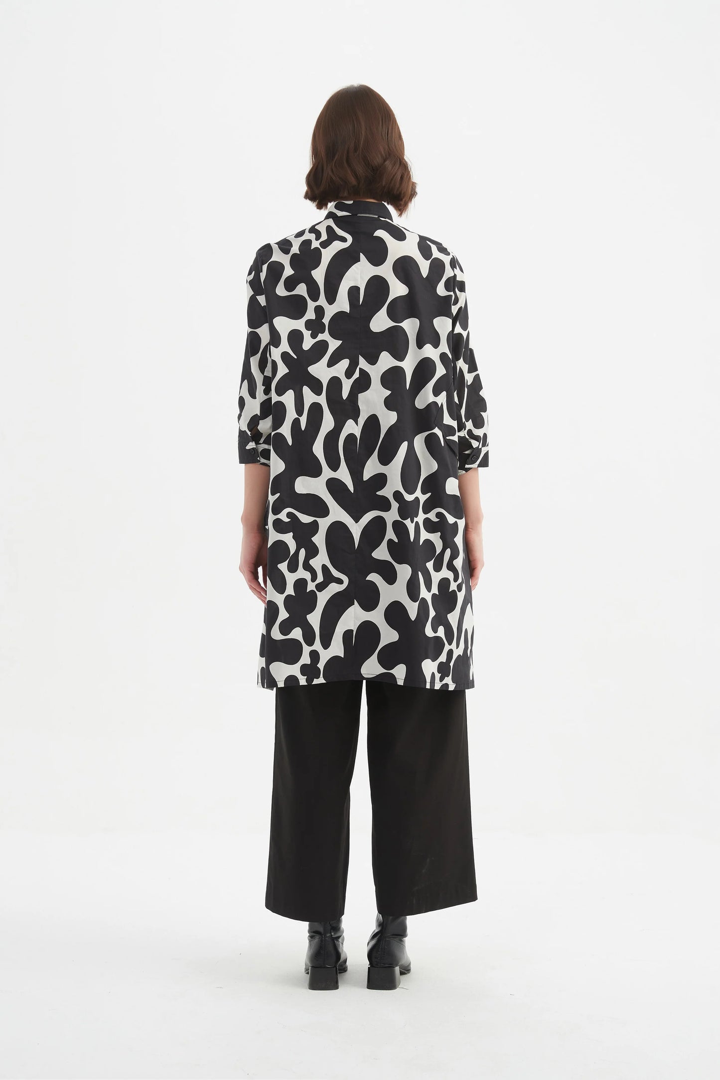picture of Tirelli Handkerchief Hem Print Shirt - Black/Cream - Number Two - womens - fashion - clothing - Tirelli 5