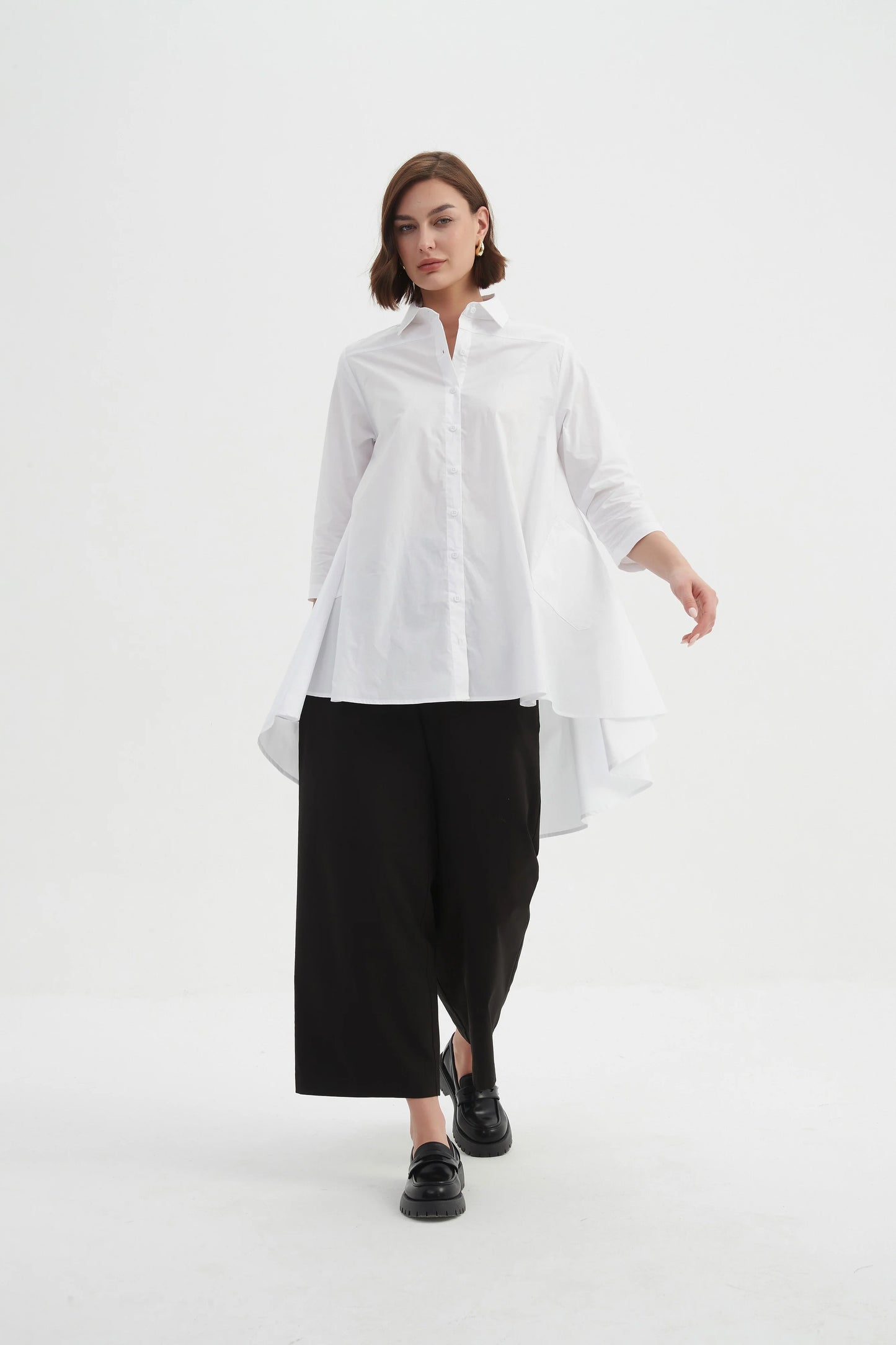 picture of Tirelli Swing Back Shirt - White - Number Two - womens - fashion - clothing - Tirelli 4