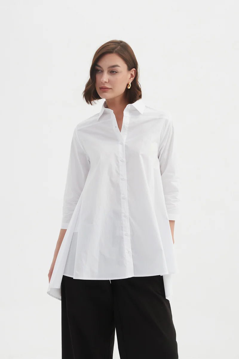 picture of Tirelli Swing Back Shirt - White - Number Two - womens - fashion - clothing - Tirelli 2