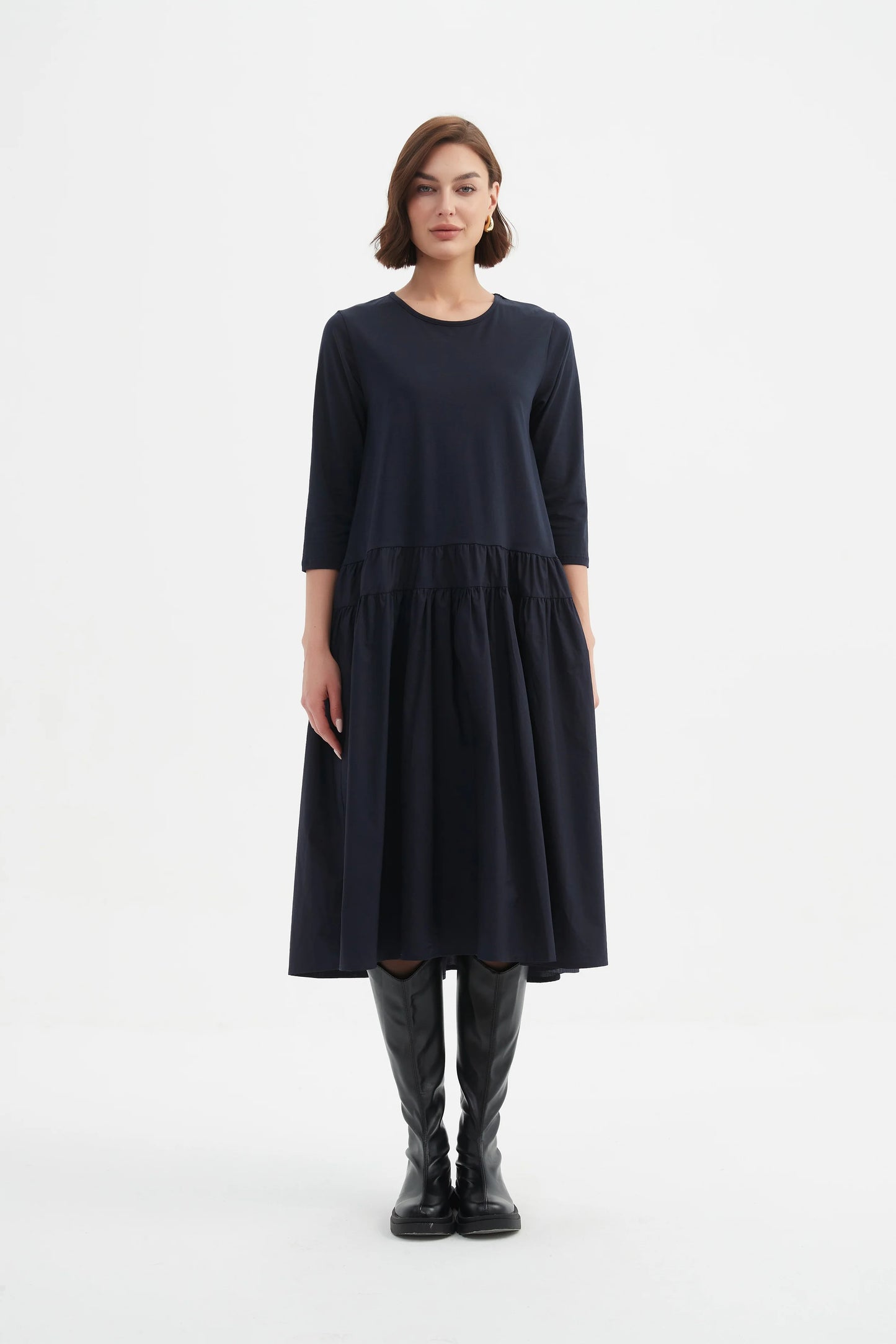 picture of Tirelli Drop Waist Combi Dress - Navy - Number Two - womens - fashion - clothing - Tirelli 3
