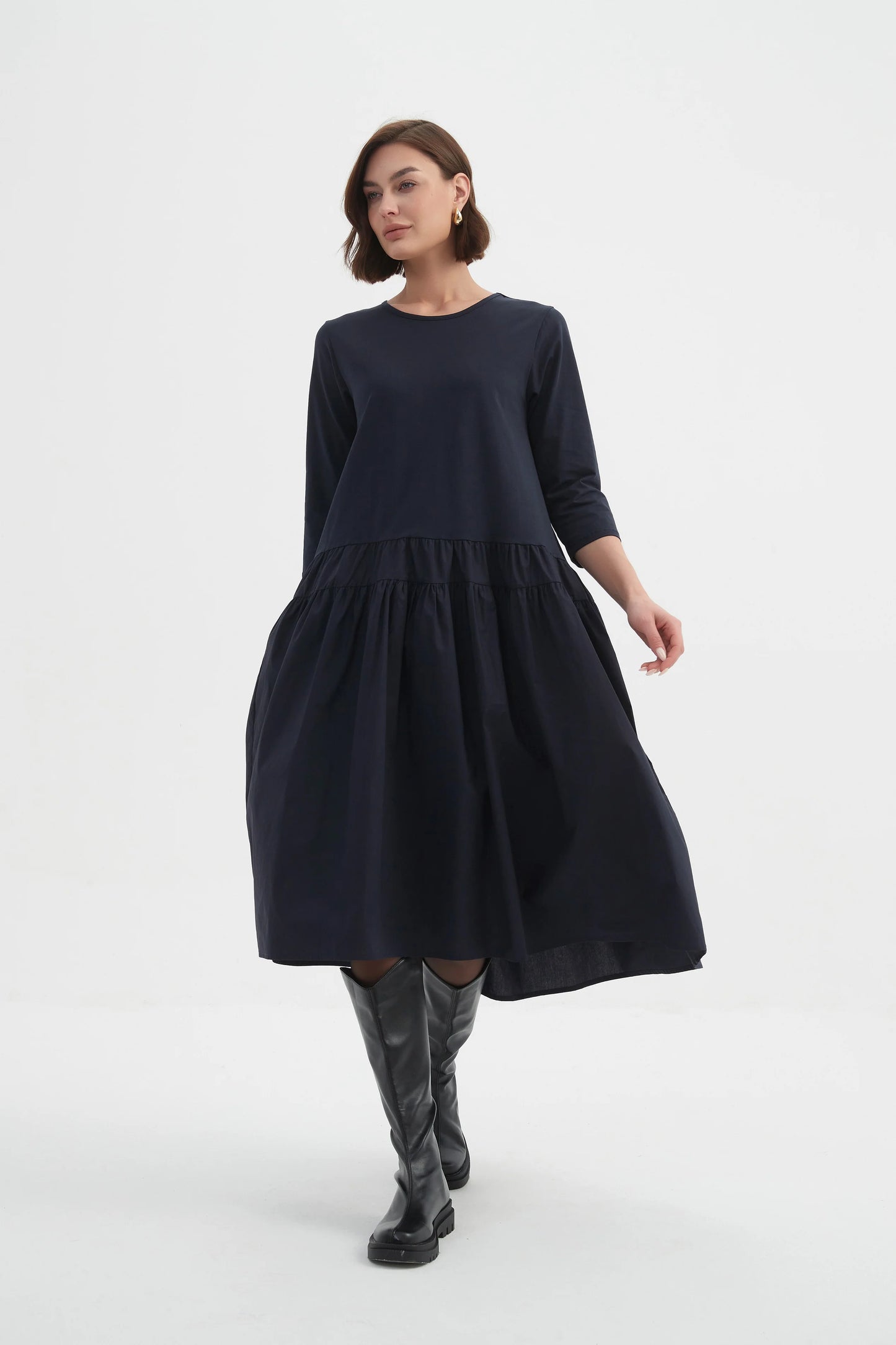 picture of Tirelli Drop Waist Combi Dress - Navy - Number Two - womens - fashion - clothing - Tirelli 2