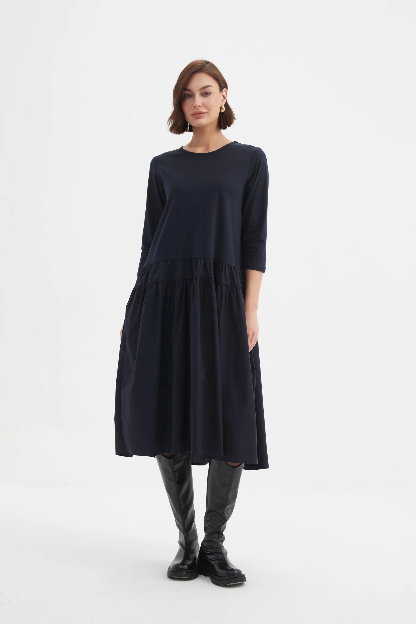 picture of Tirelli Drop Waist Combi Dress - Navy - Number Two - womens - fashion - clothing - Tirelli 4