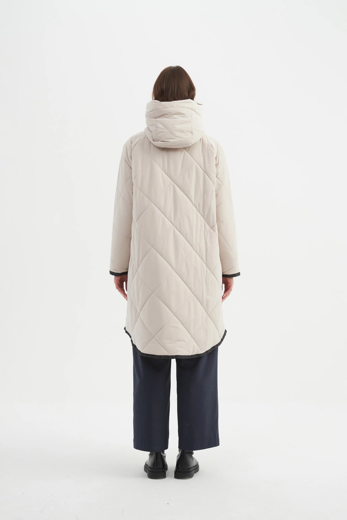 picture of Tirelli Zip Hem Winter Coat - Cream - Number Two - womens - fashion - clothing - Tirelli 5