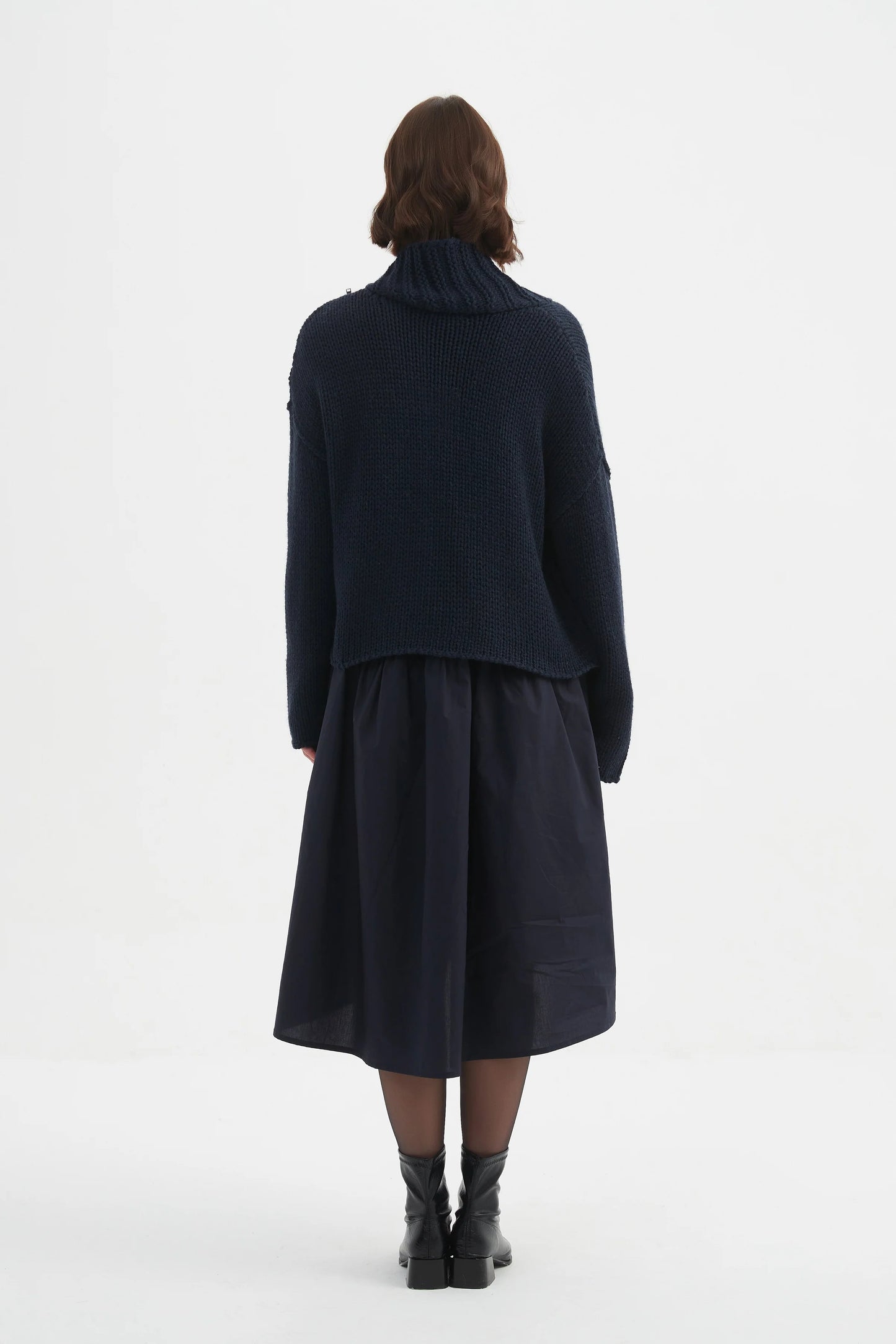 picture of Tirelli Zip Collar Cardigan - Navy - Number Two - womens - fashion - clothing - Tirelli 5