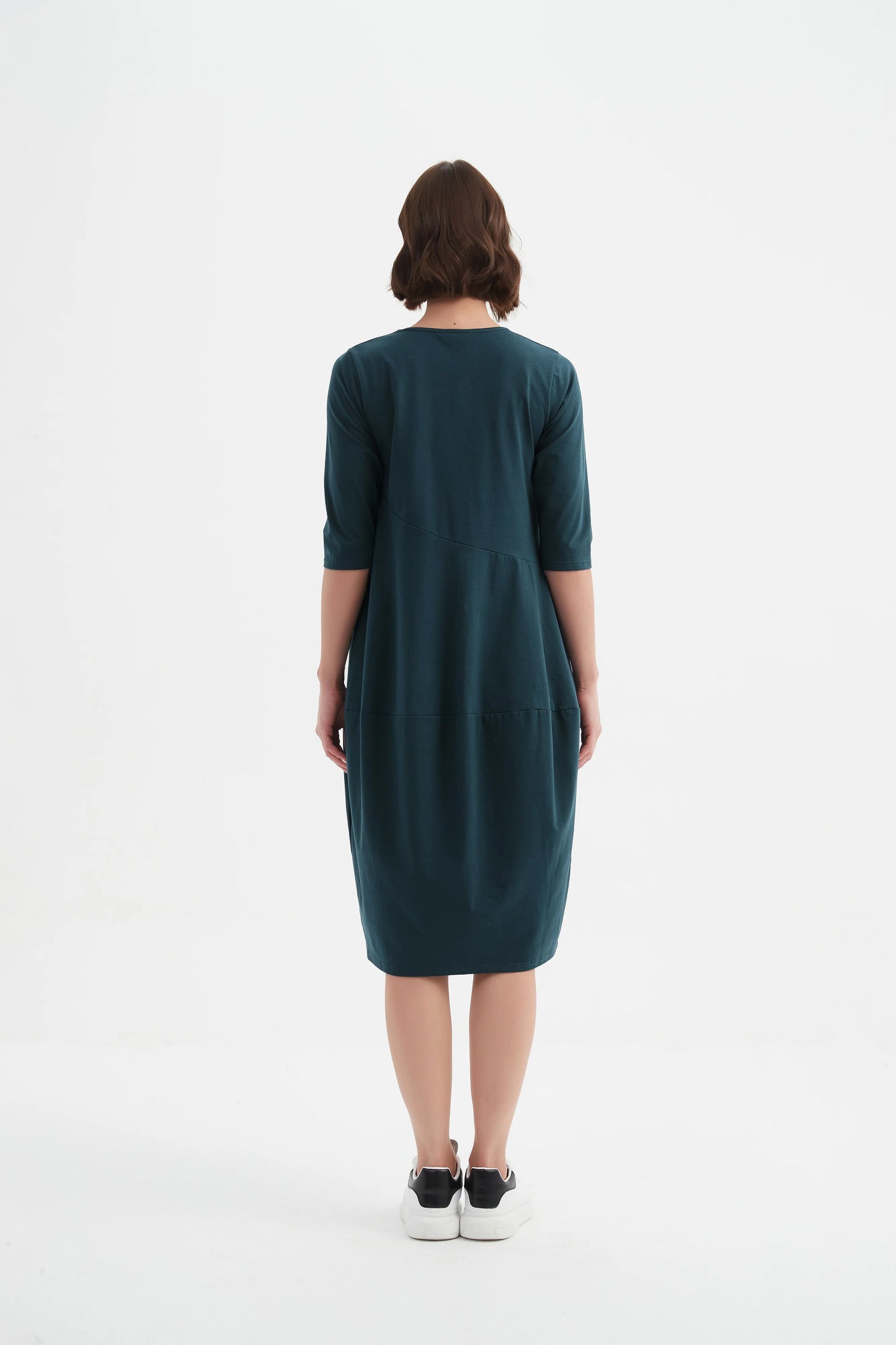 picture of Tirelli Diagonal Seam Winter Dress - Deep Ocean - Number Two - womens - fashion - clothing - Tirelli 3