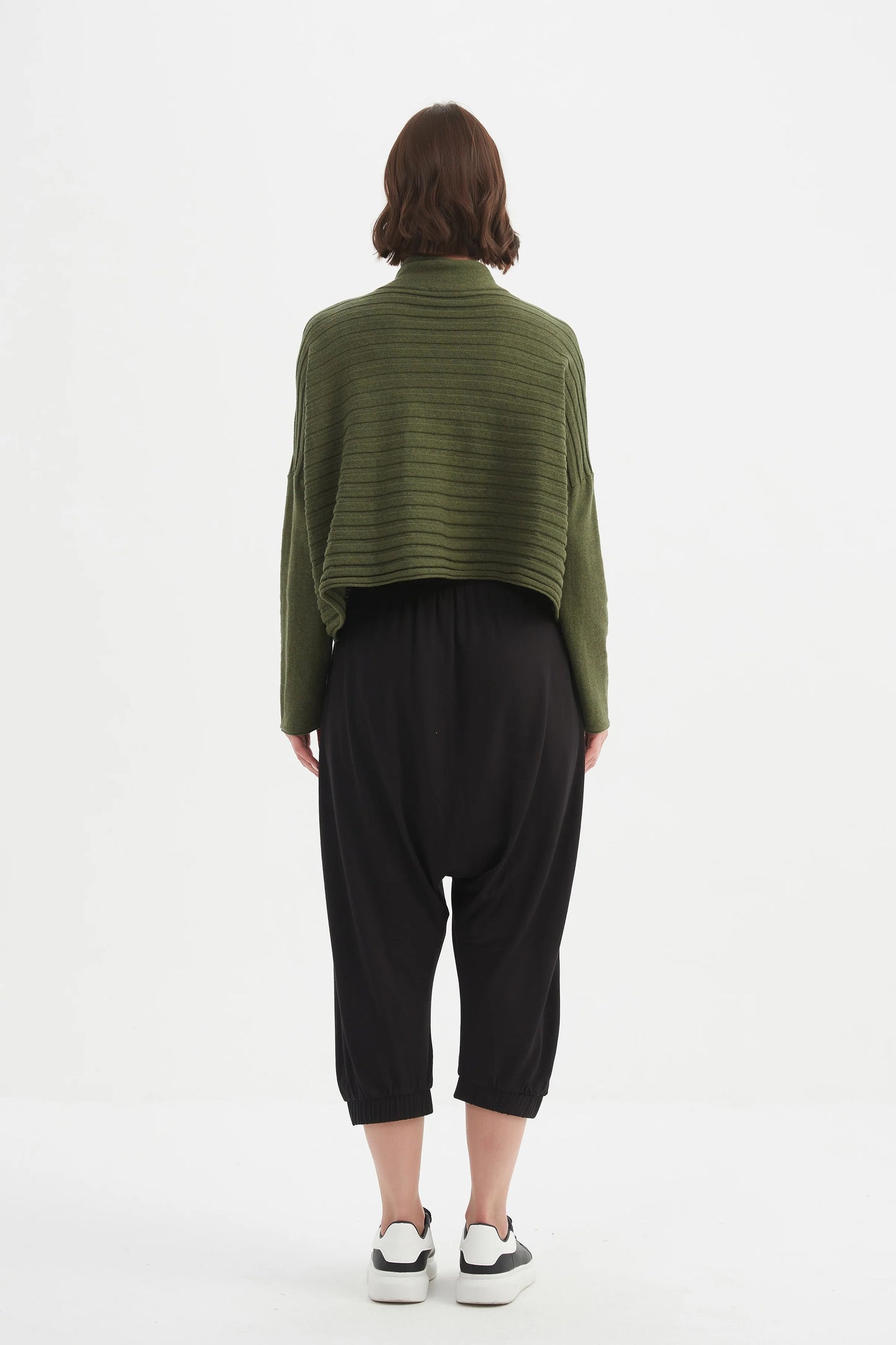 picture of Tirelli Cowl Neck Button Knit - Seaweed - Number Two - womens - fashion - clothing - Tirelli 5
