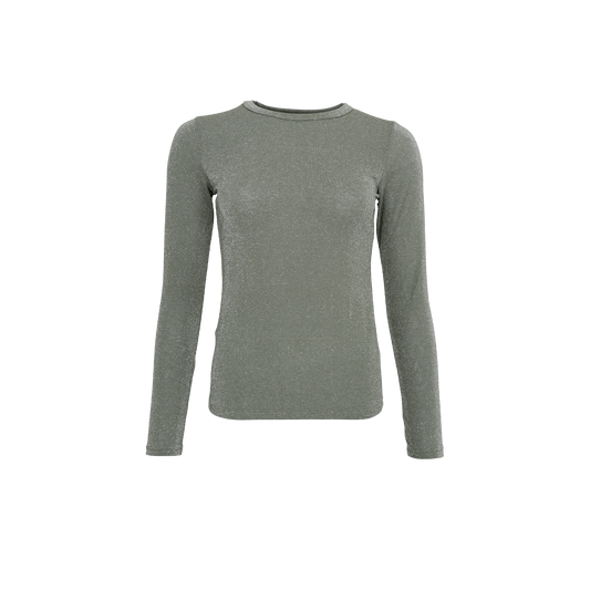picture of Black Colour FAYE Lurex Blouse T Shirt - Olive - Number Two - womens - fashion - clothing - Black Colour 1