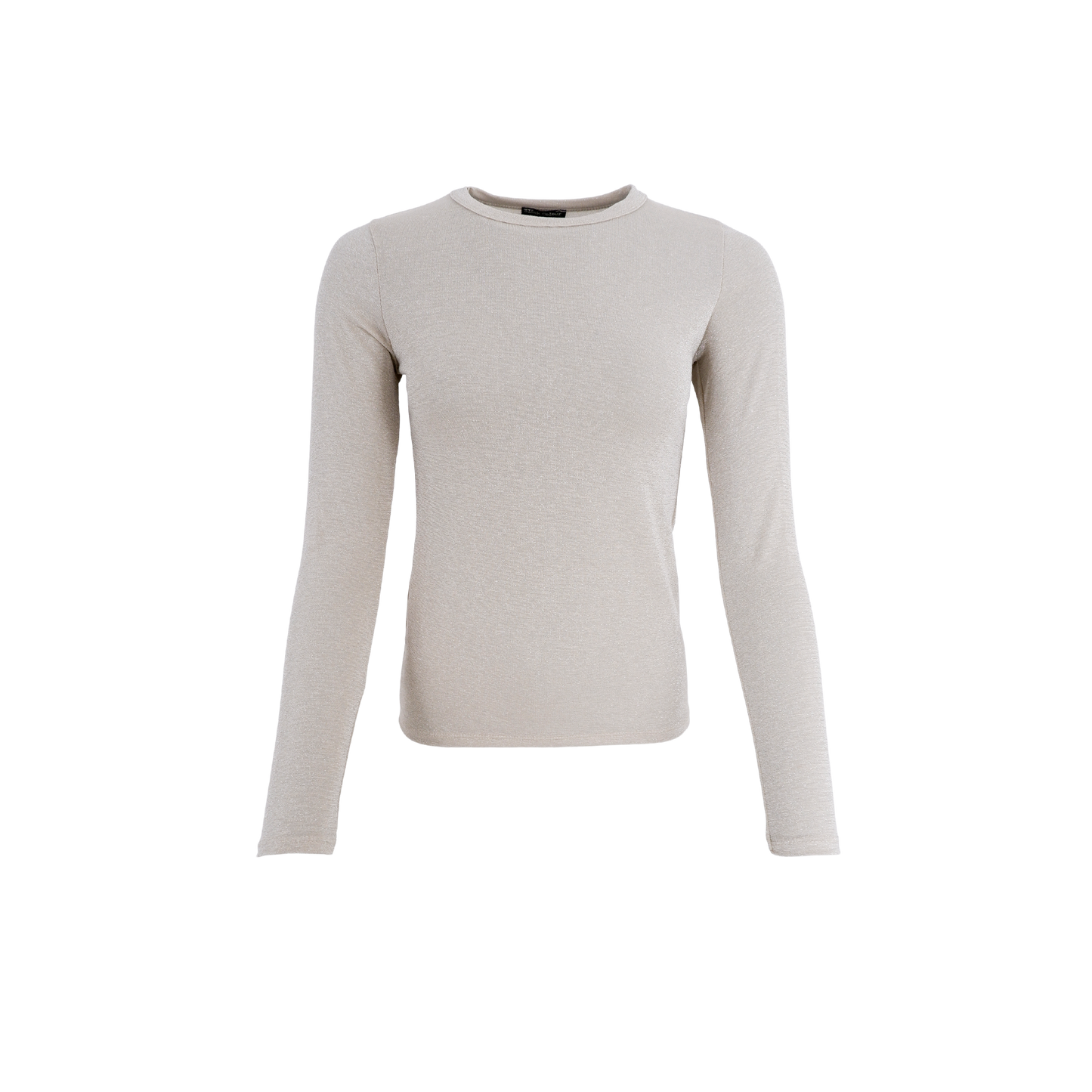 Black Colour FAYE Lurex Blouse T Shirt- Pearl Silver
