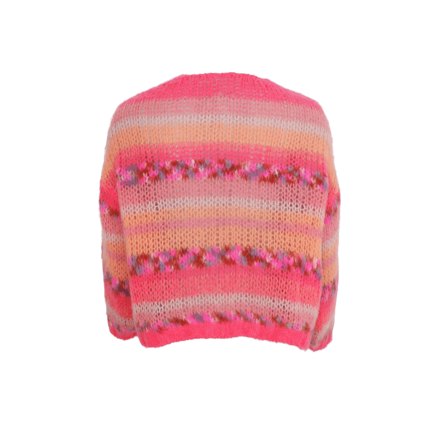 picture of Black Colour LAGOON multi striped cardigan - Peach Multi - Number Two - womens - fashion - ethical - clothing -