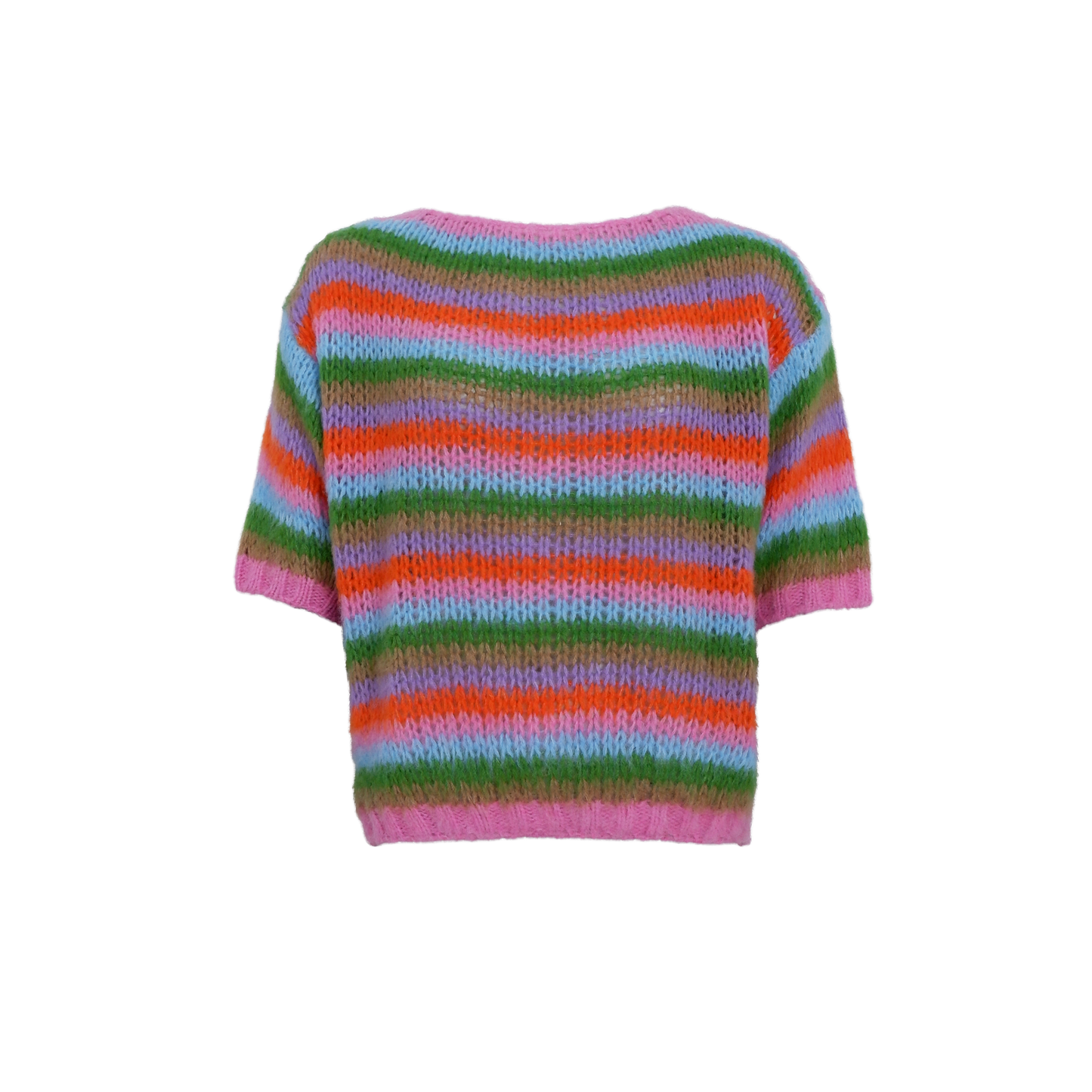 Black Colour MADDY Multi Striped Jumper- Green Mix