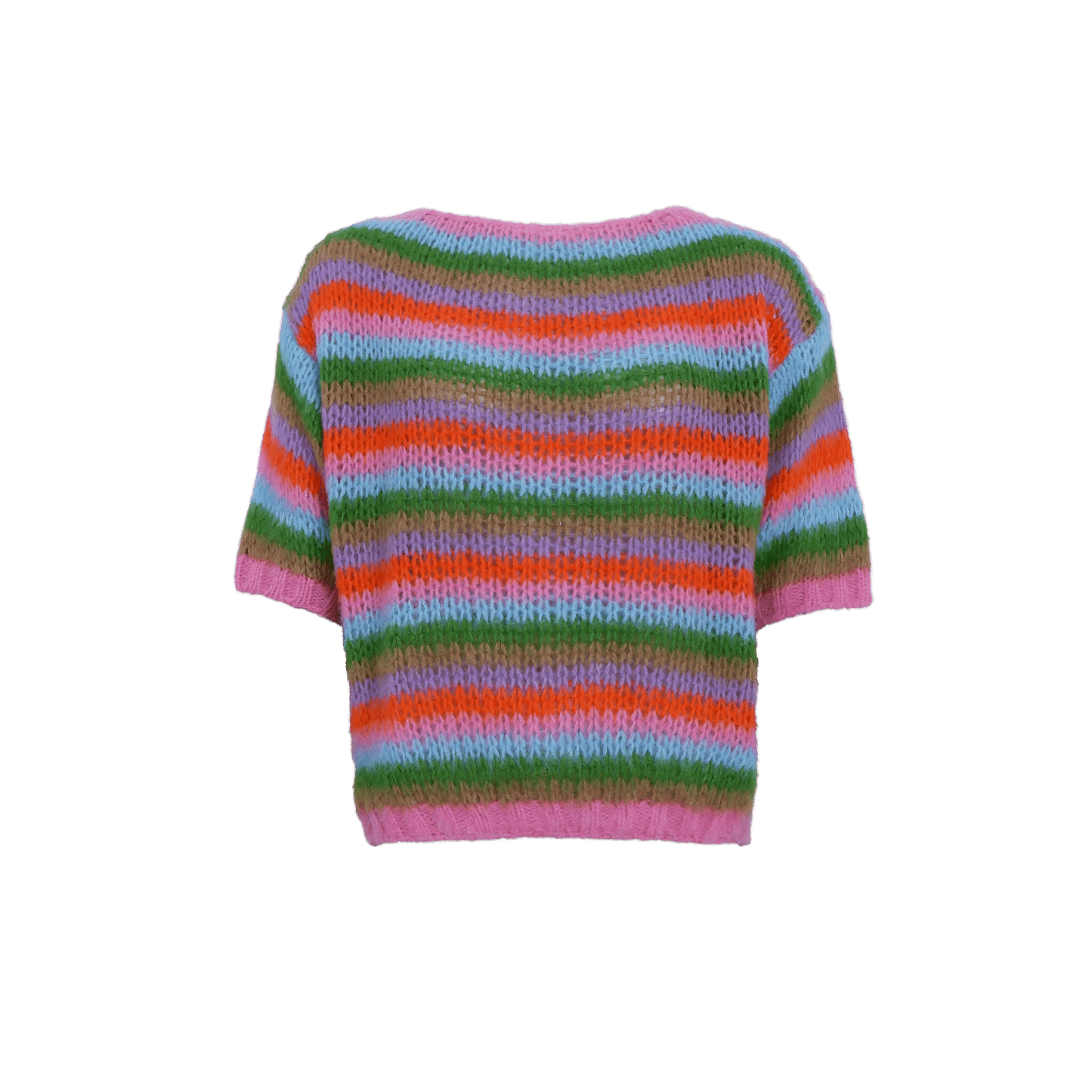 picture of Black Colour MADDY Multi Striped Jumper - Green Mix - Number Two - womens - fashion - ethical - clothing - Black