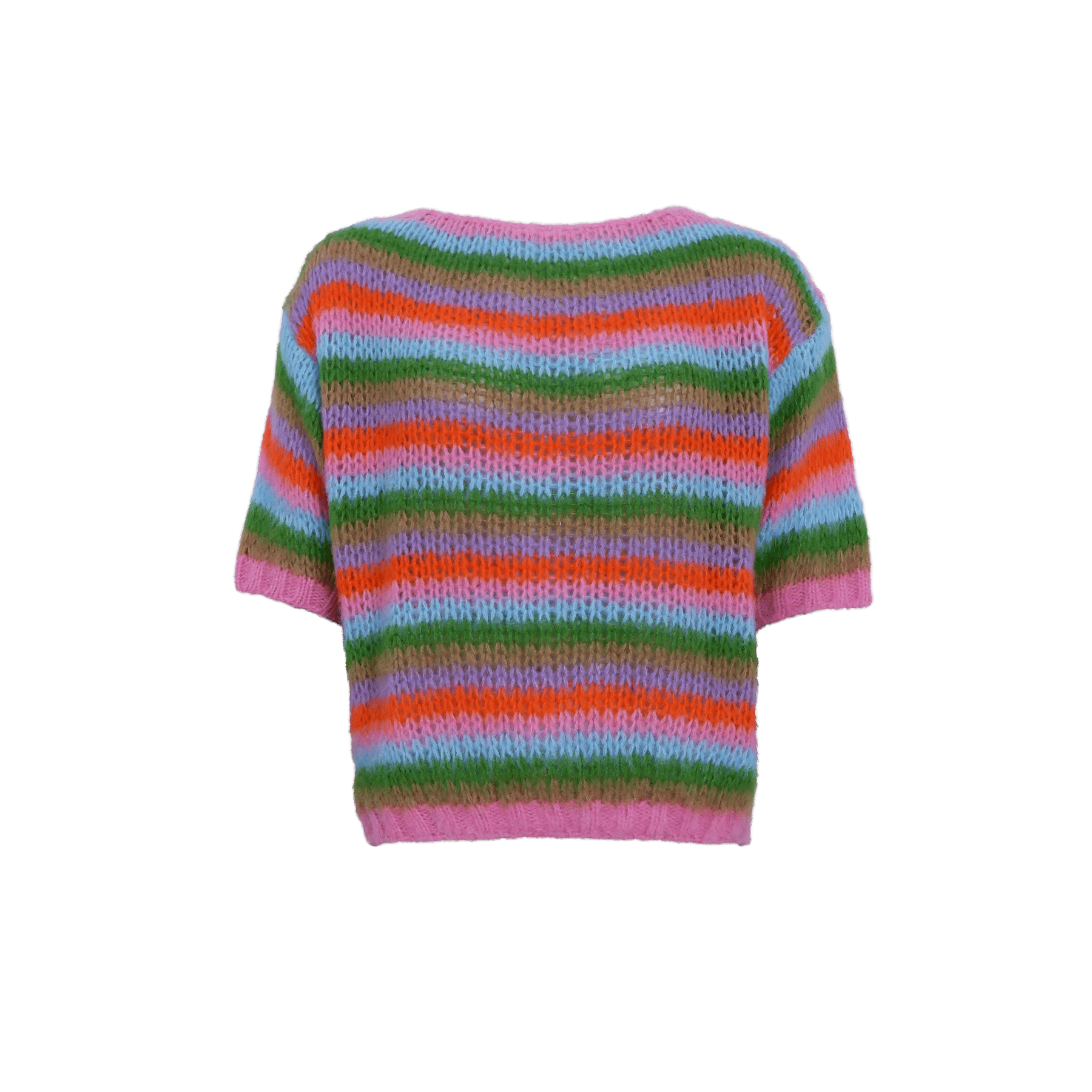 picture of Black Colour MADDY Multi Striped Jumper - Green Mix - Number Two - womens - fashion - ethical - clothing - Black