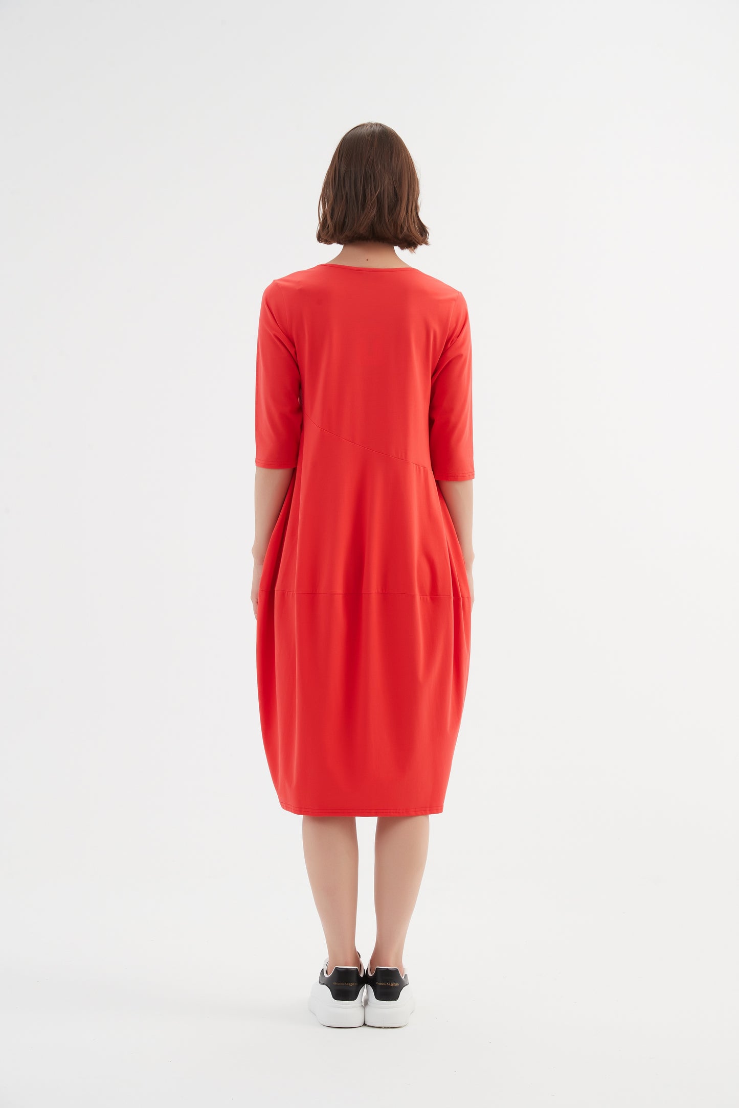 Tirelli Diagonal Seam Dress Strawberry