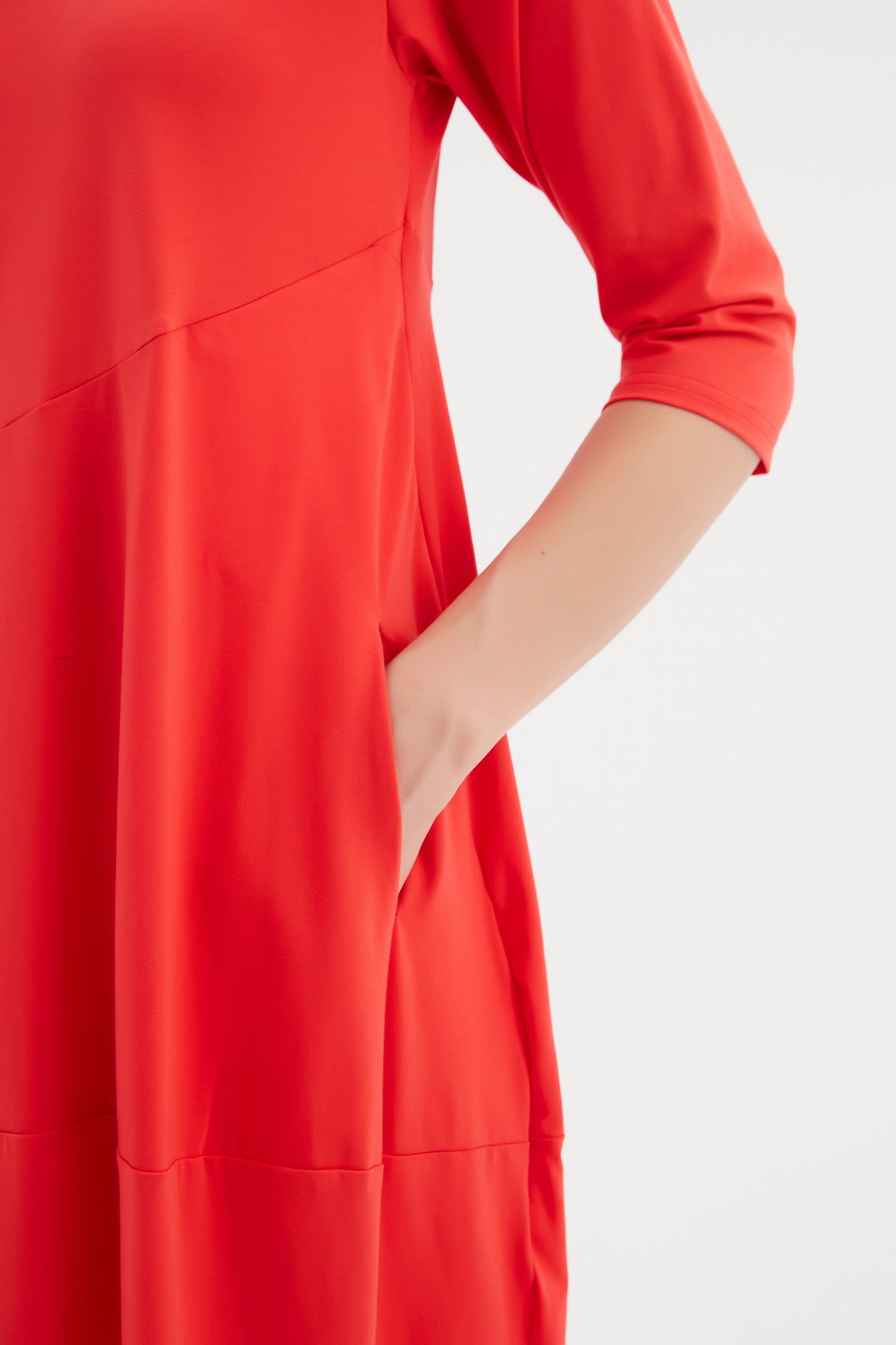 Tirelli Diagonal Seam Dress Strawberry