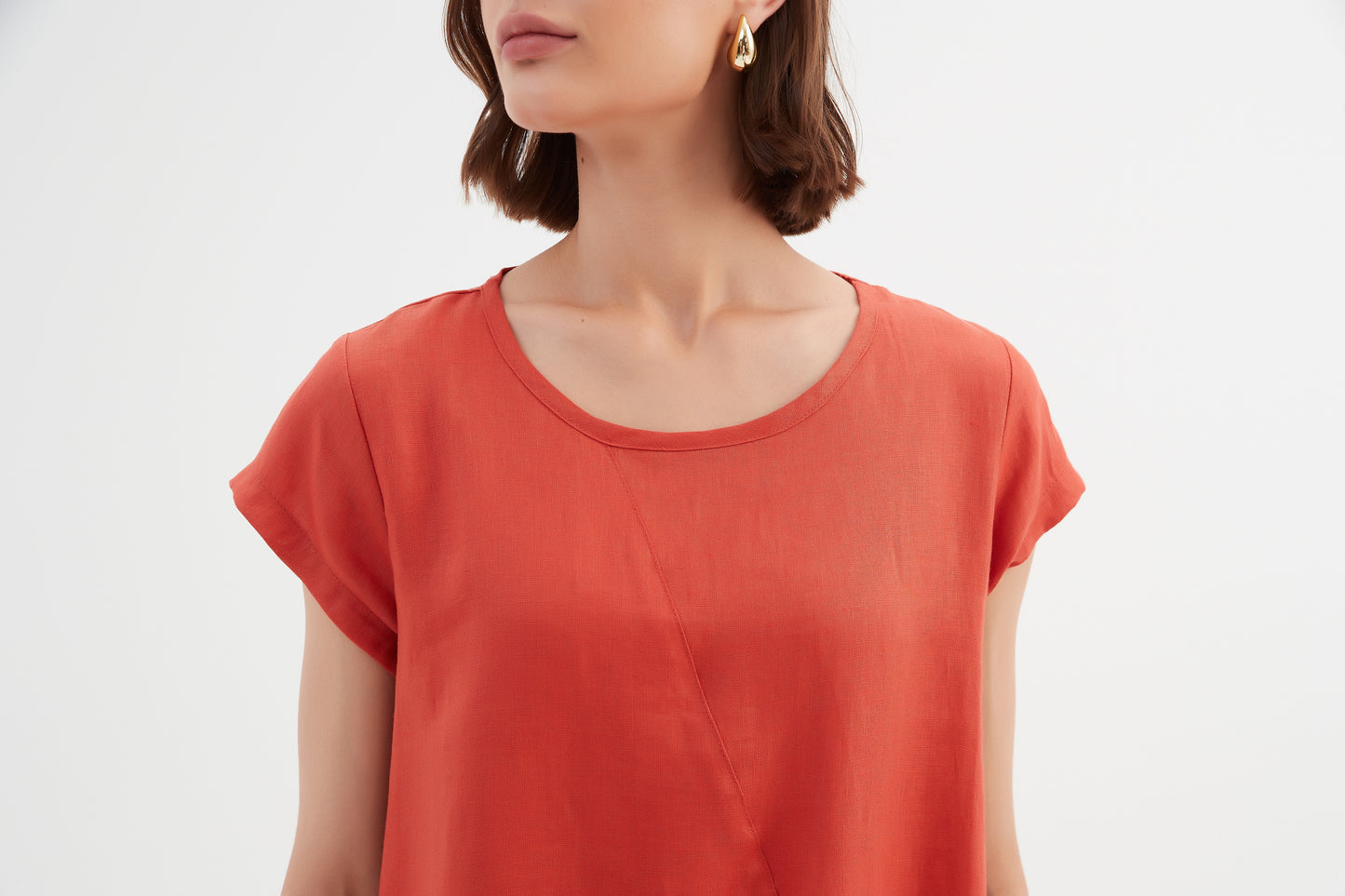 Tirelli Cross Front Detail Dress Vermillion