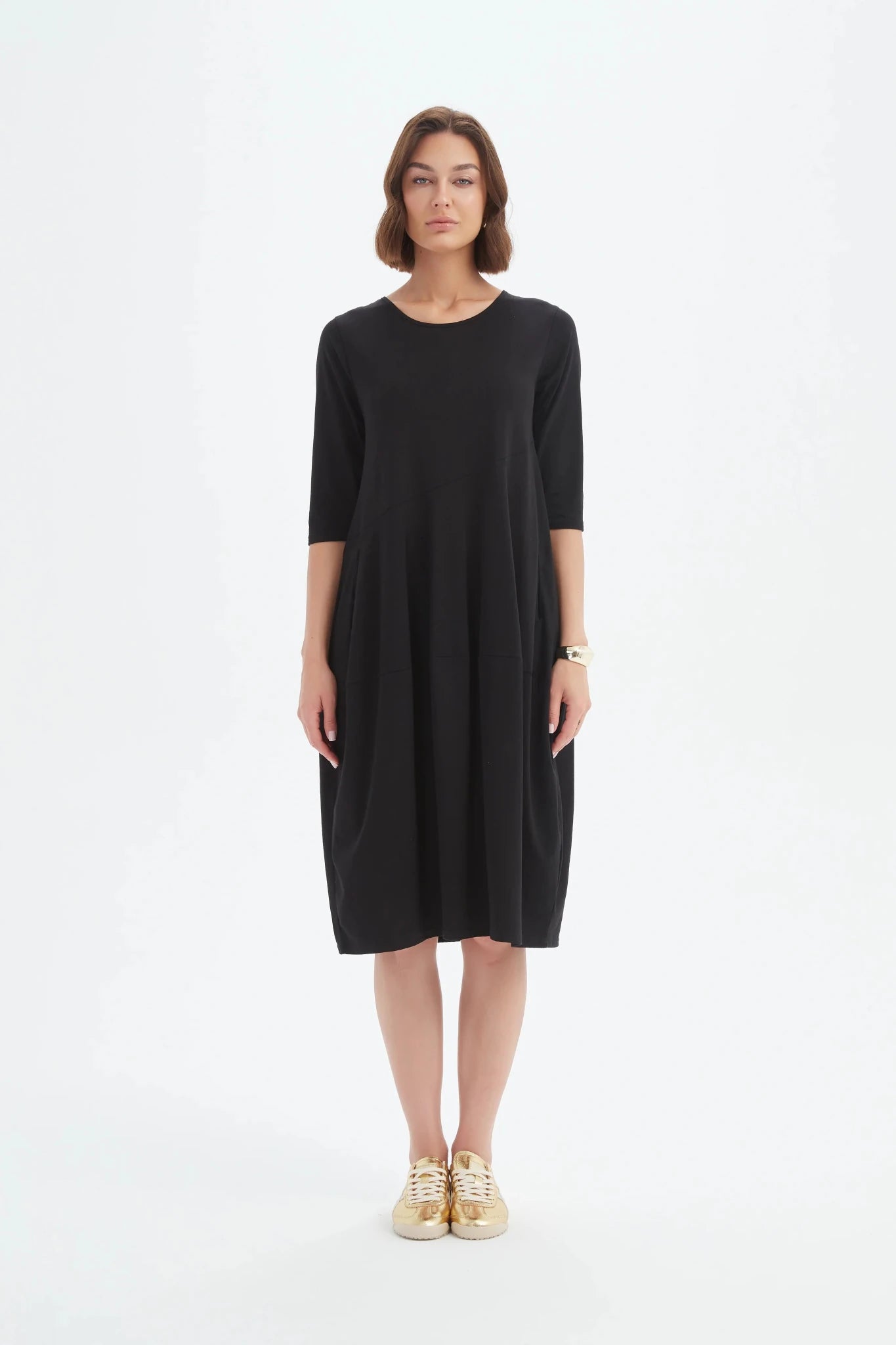 picture of Tirelli Diagonal Seam Summer Dress - Black - Number Two - womens - fashion - clothing - Tirelli 4